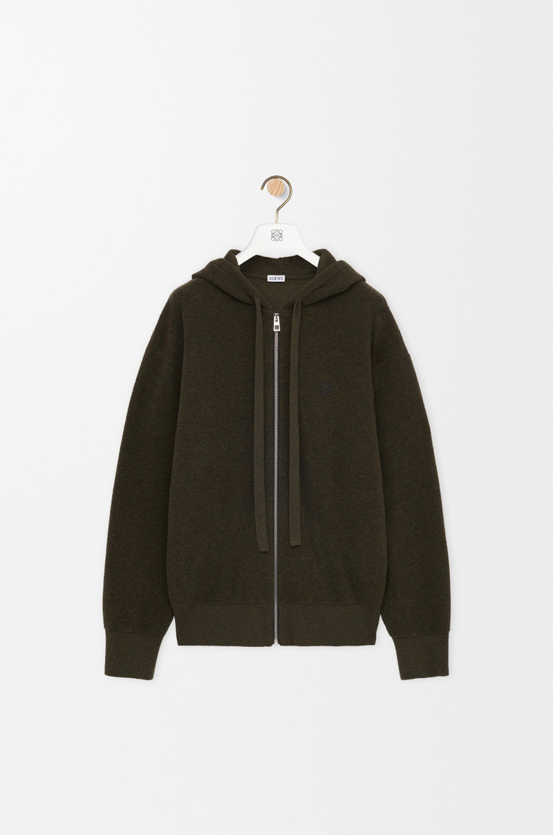 Anagram zip-up hoodie in wool 1