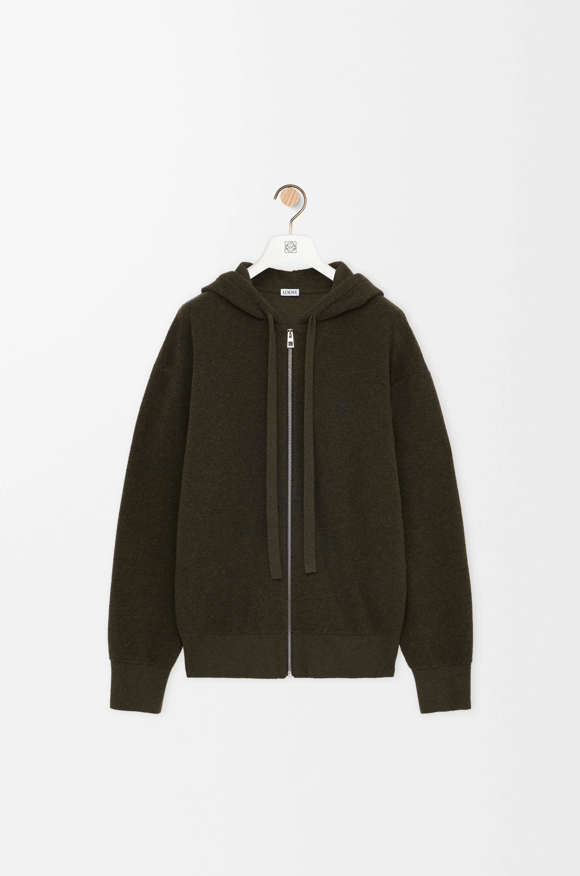 Anagram zip-up hoodie in wool - 1