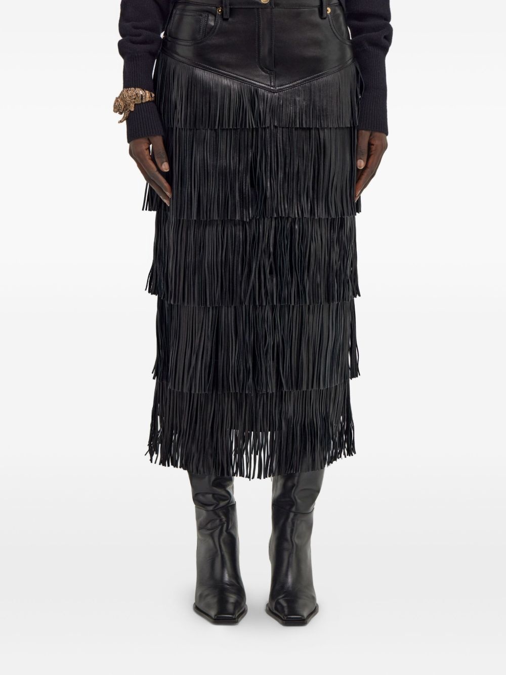 fringed midi skirt - 3