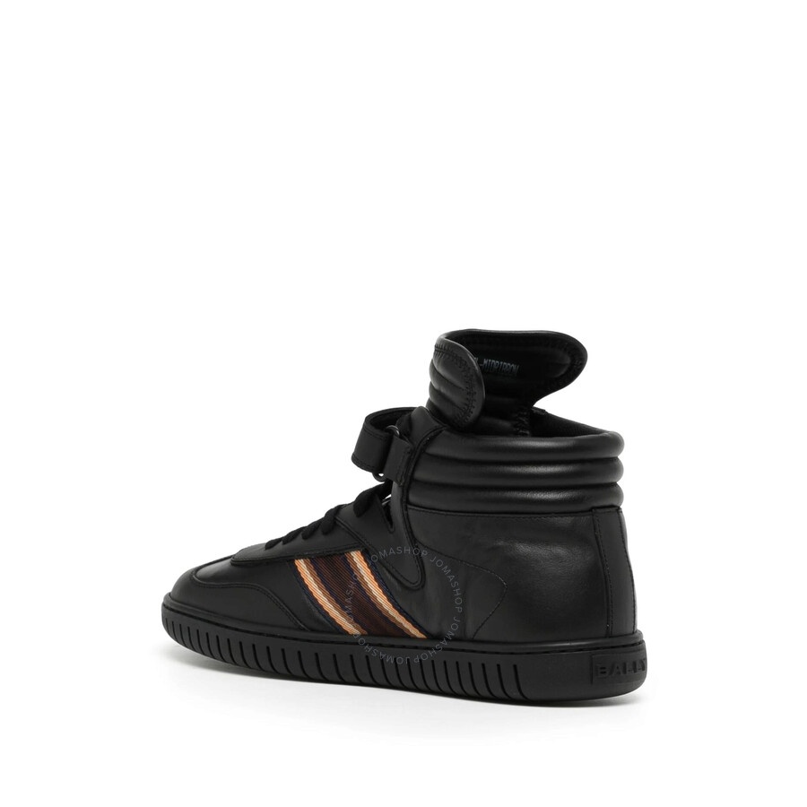Bally - Bally Black Parrel-Midribbon Calf Plain High-Top Sneakers - 2