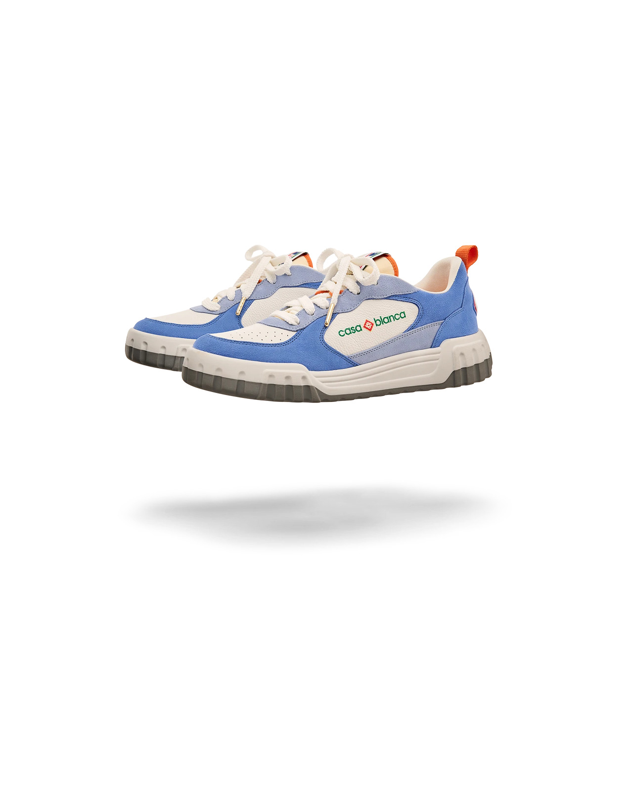 Women's White & Blue Court Sneaker - 4