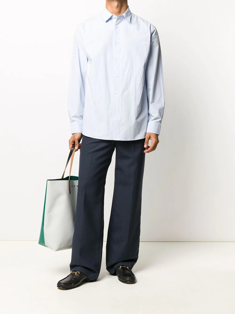 JW Anderson tonal applique buttoned shirt outlook