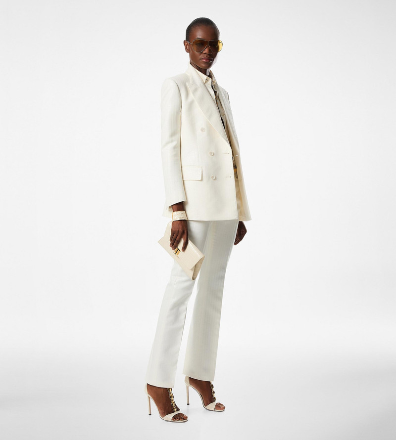 GLOSSY STAMPED CROCODILE LEATHER TITAN T STRAP SANDAL 5