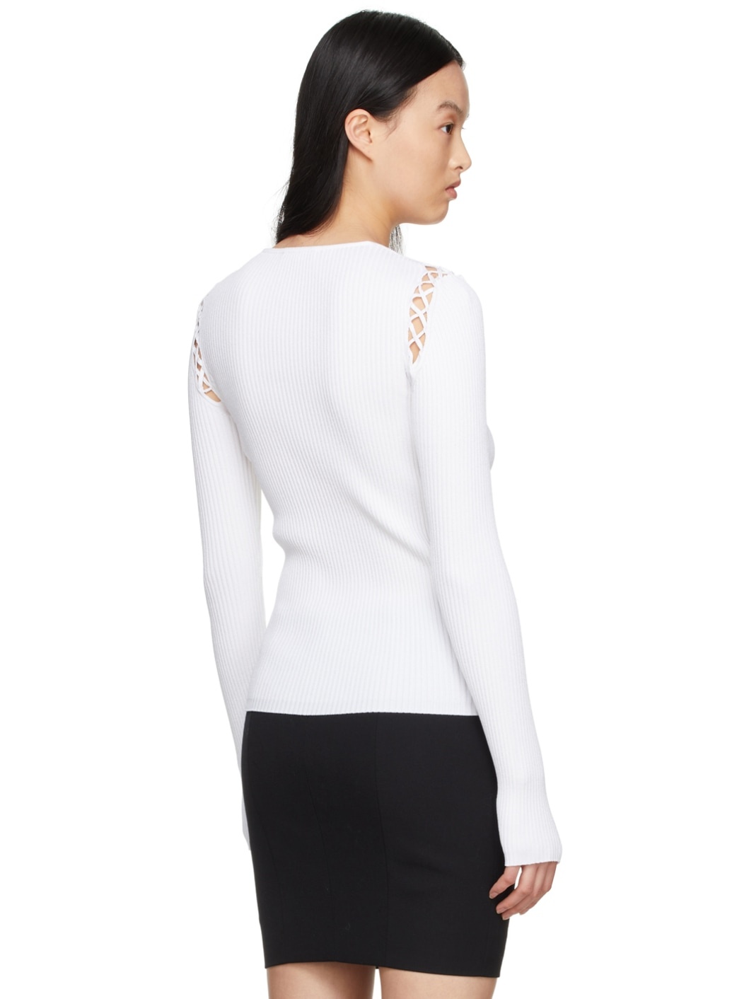 White Viscose Sweater - 3