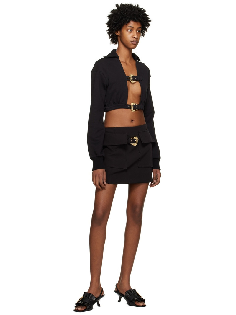 VERSACE JEANS COUTURE Black Baroque Buckle Miniskirt outlook
