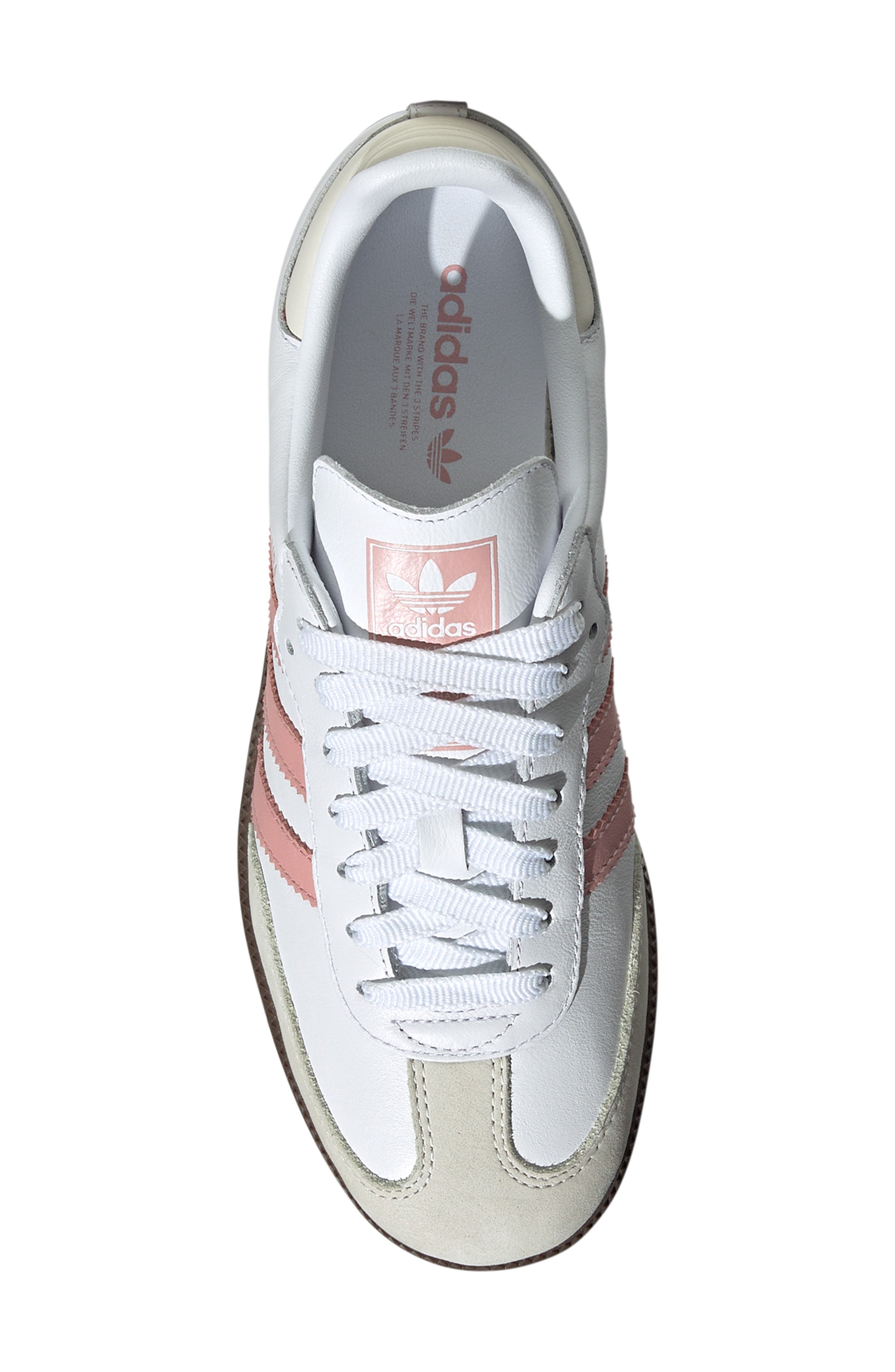 adidas Samba OG Sneaker in White/Wonder Mauve/Off White at Nordstrom - 4