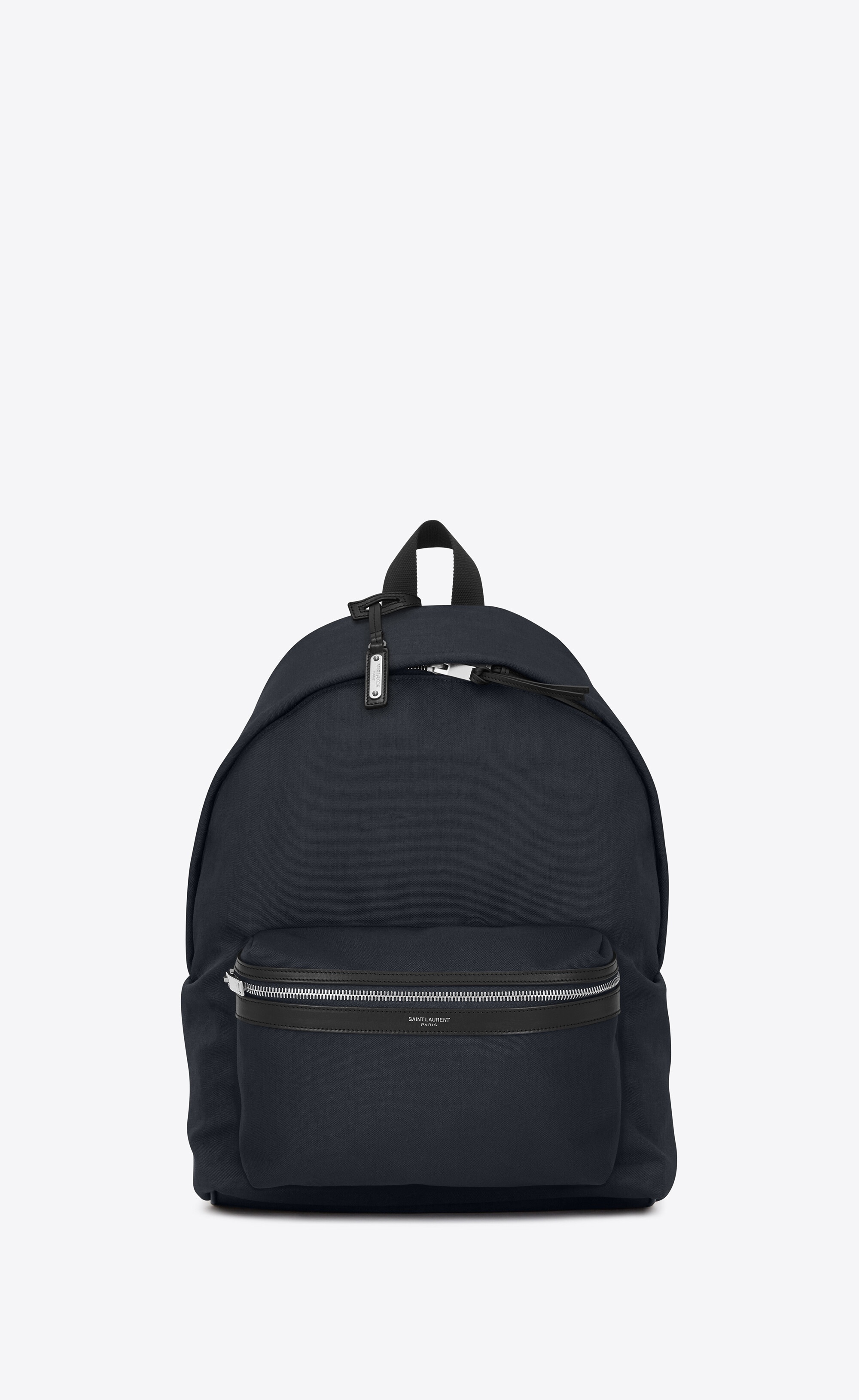 City leather-trimmed backpack