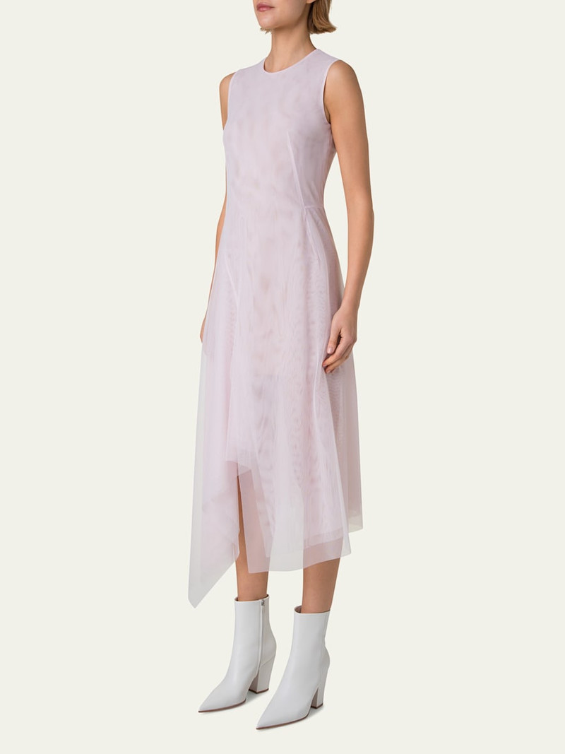 AKRIS Double Layer Techno Tulle Midi Dress outlook