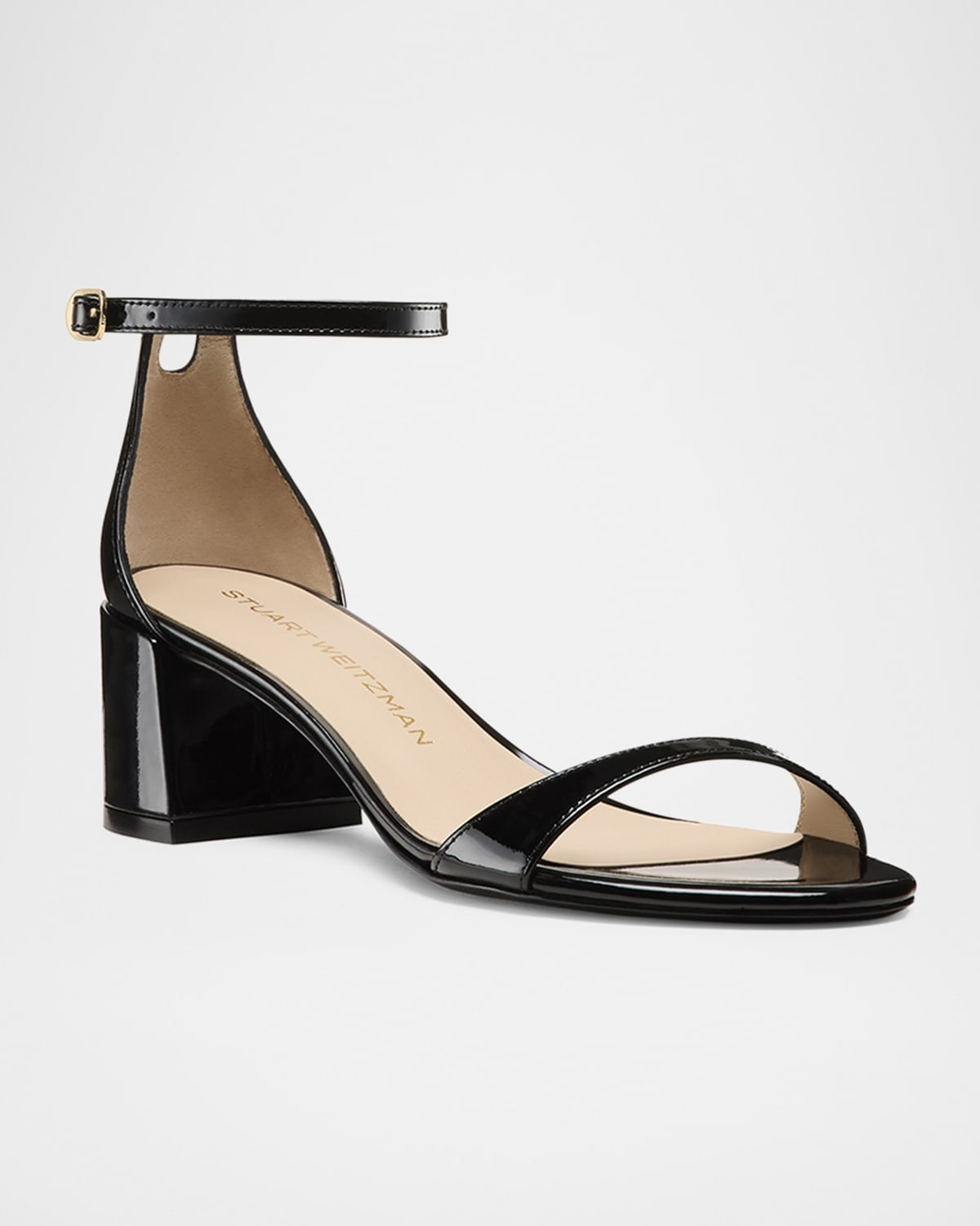 Nudist Patent Ankle-Wrap Low Sandals - 2