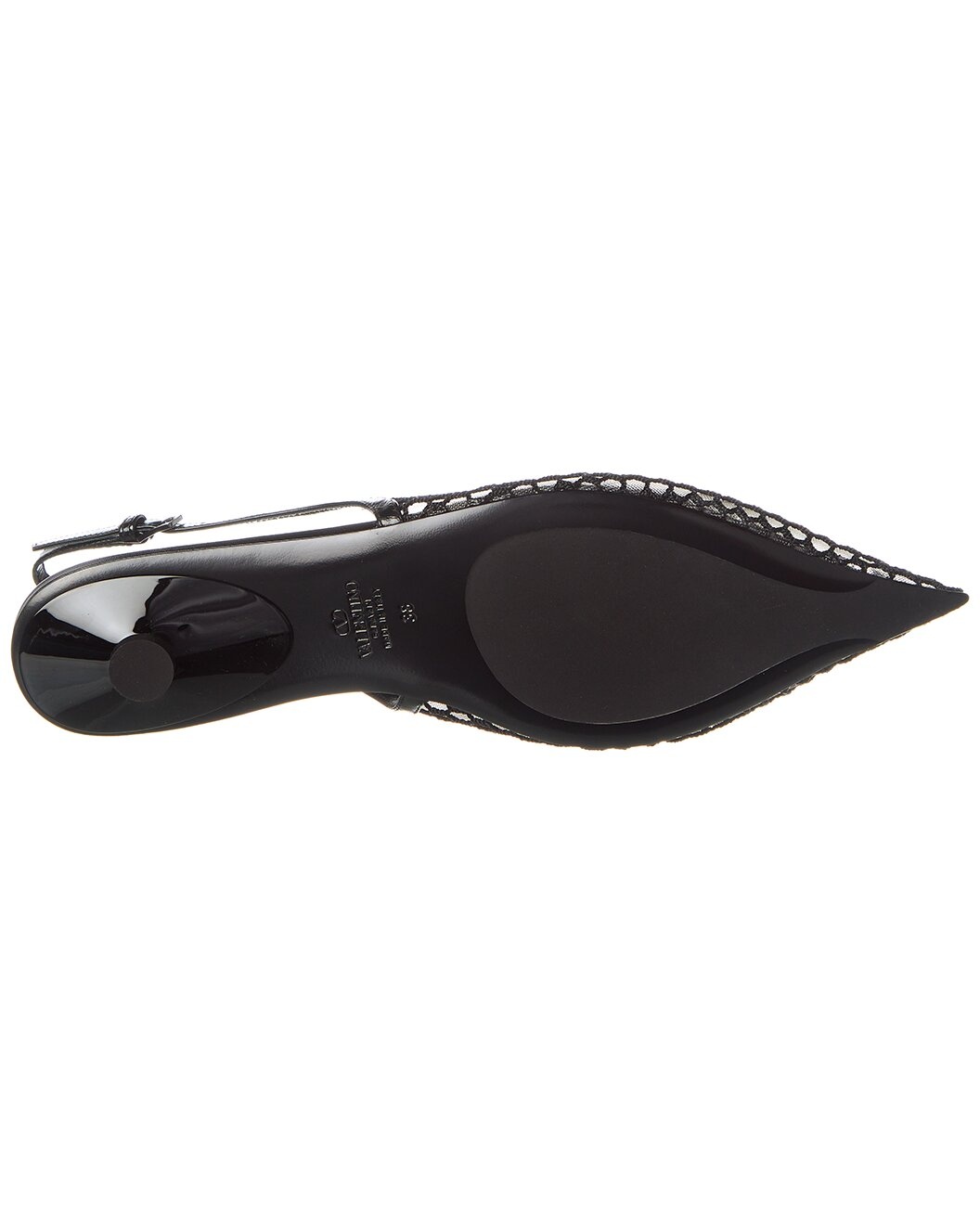 Valentino VLogo Mesh & Leather Slingback - 4