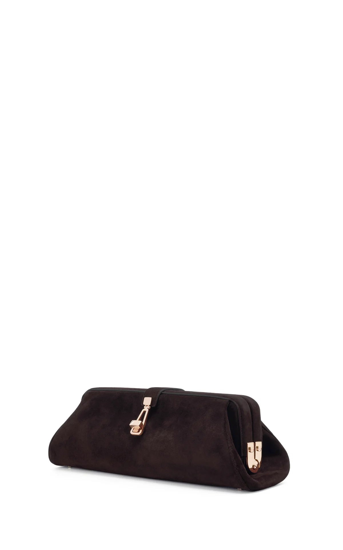 Paola Clutch in Dark Brown Suede - 4