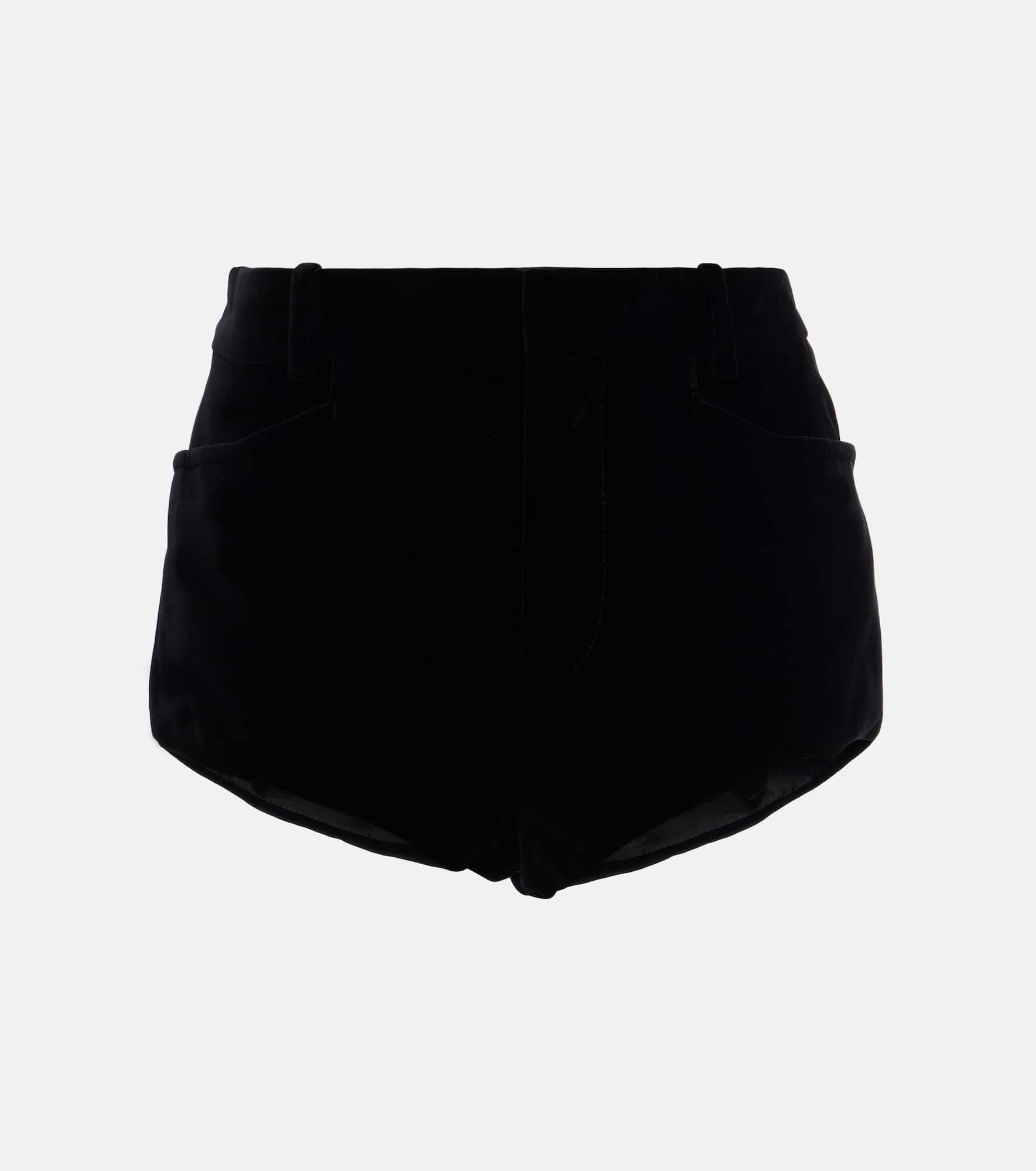 Cotton velvet shorts - 1