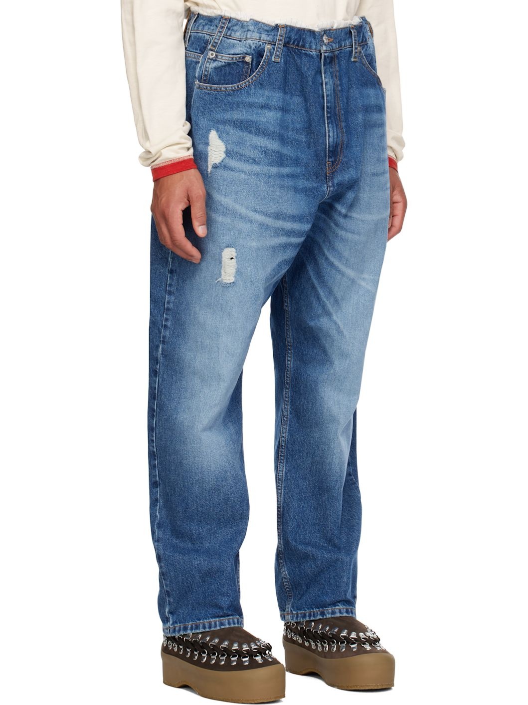 Blue Trompe L'œil Jeans - 2