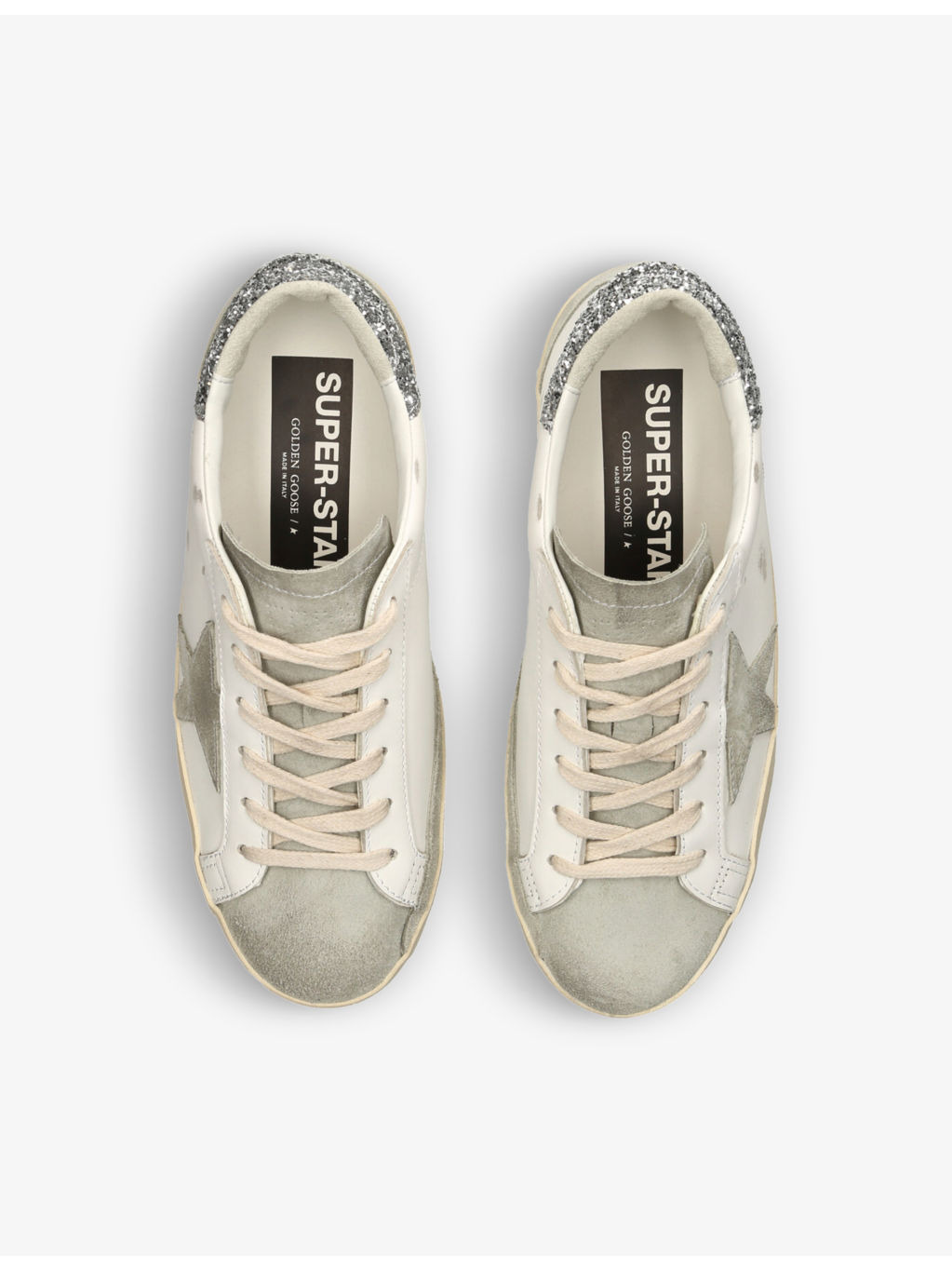Super Star 10273 star-embellished suede-star leather trainers - 2