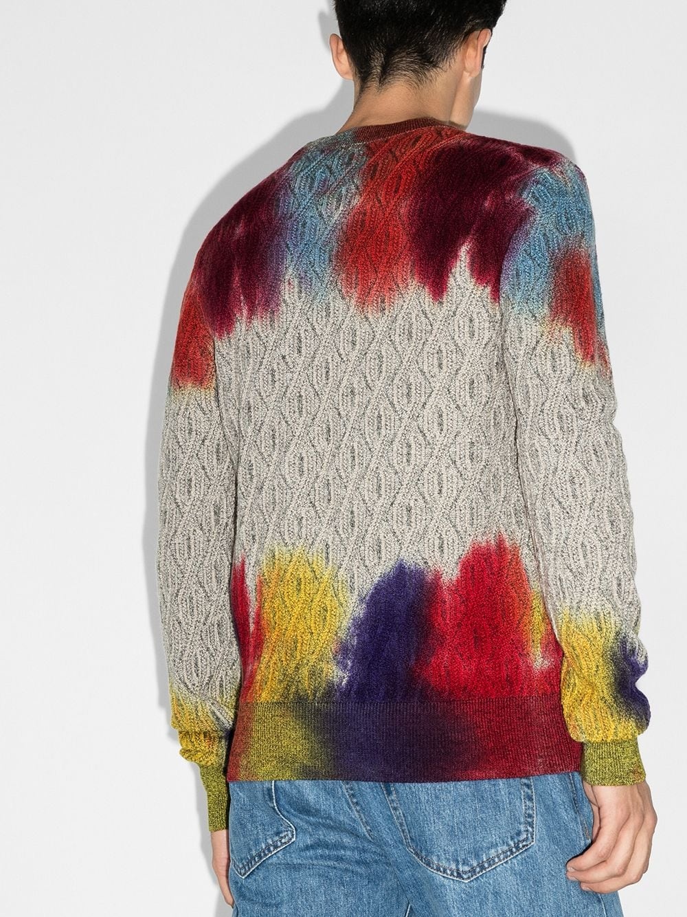 tie-dye cable-knit jumper - 3