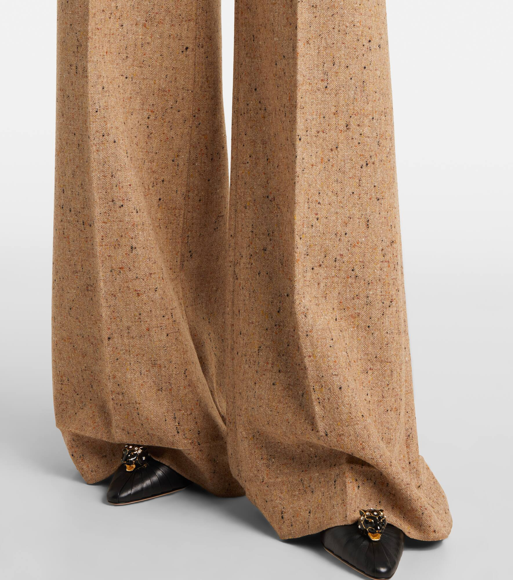 High-rise virgin wool wide-leg pants - 5