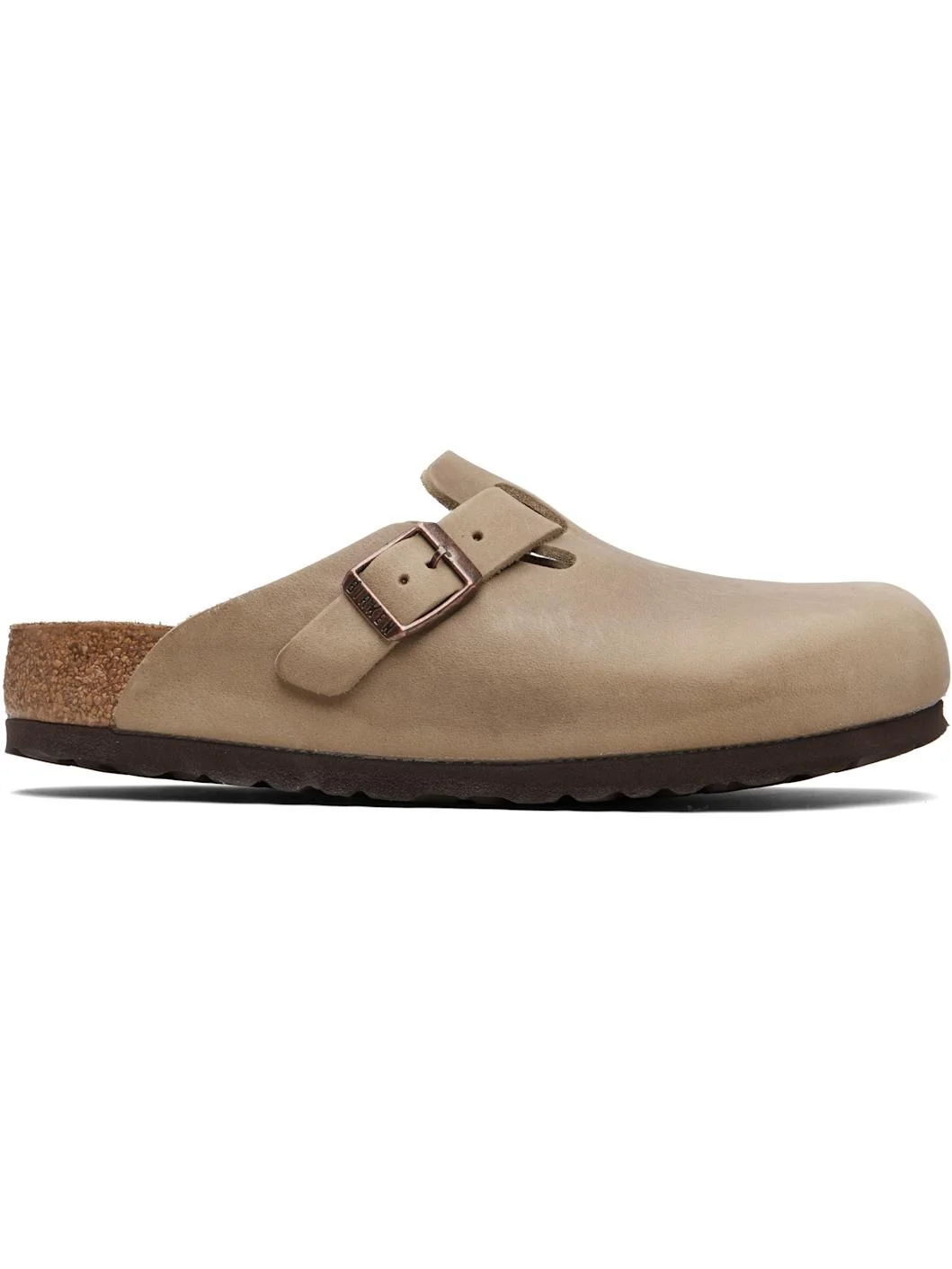 Beige Regular Boston Oiled Leather Slip-on Loafers - 1