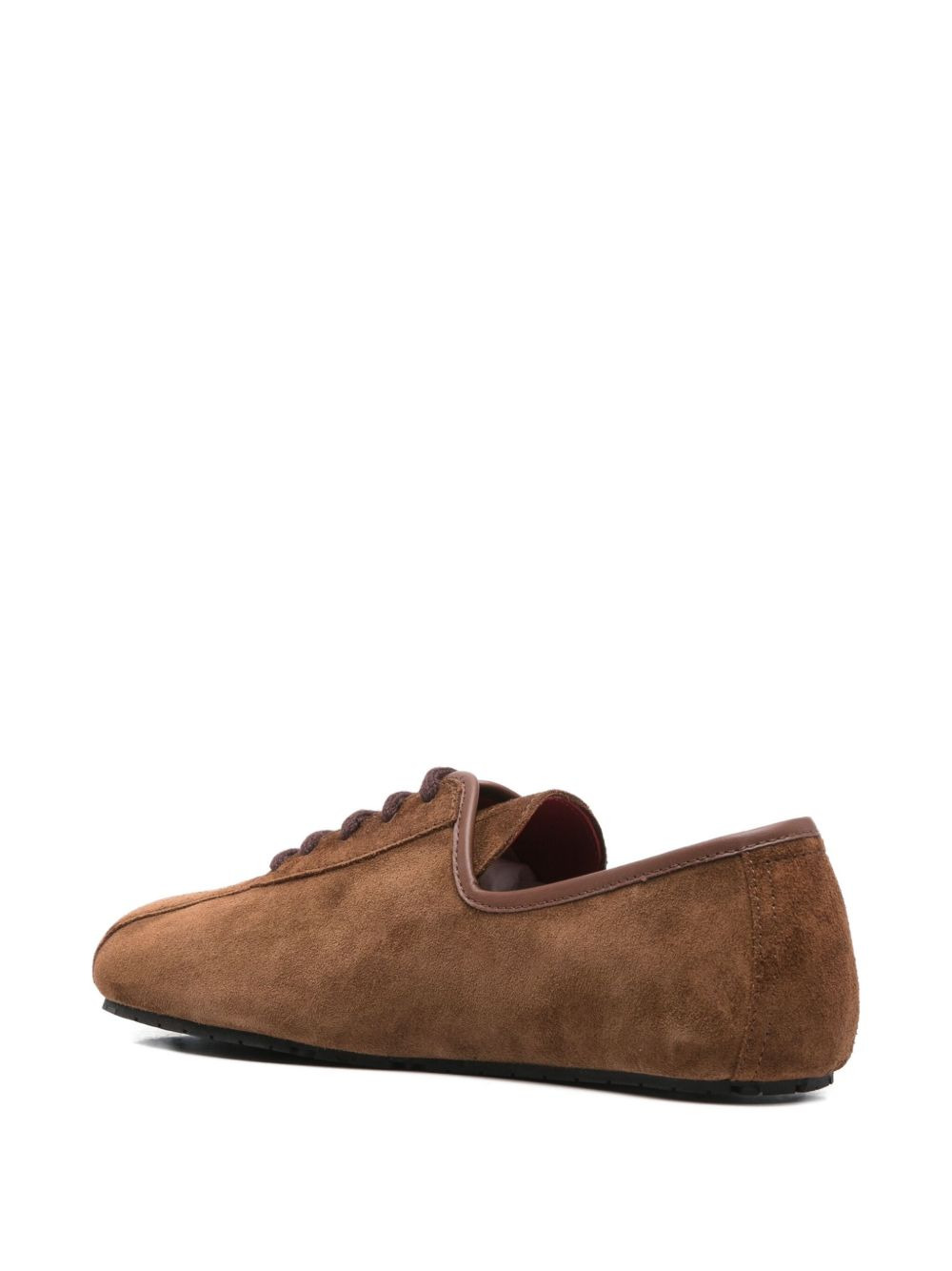 lace-up suede sneakers - 3