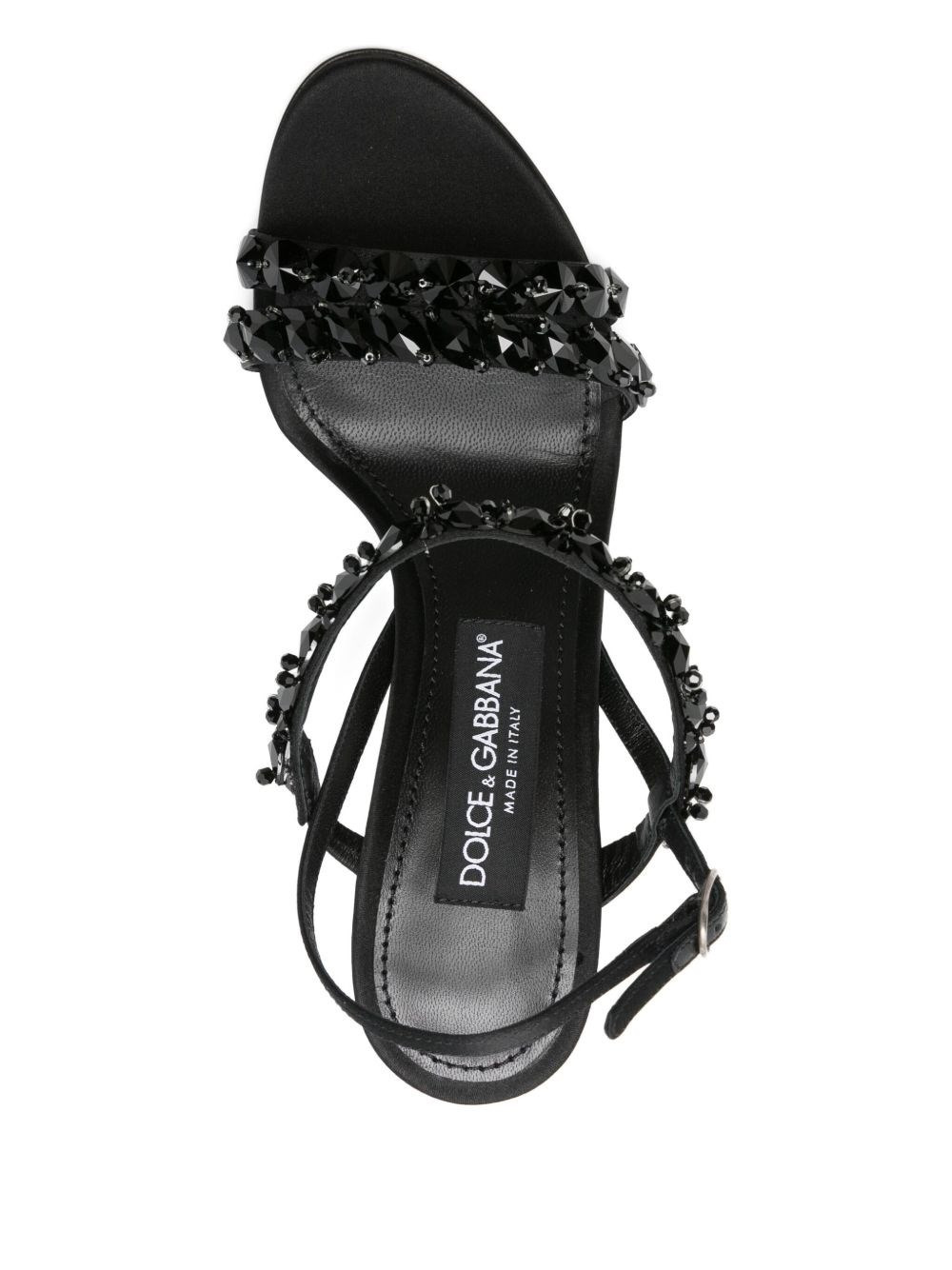 Embroidered satin sandals - 3
