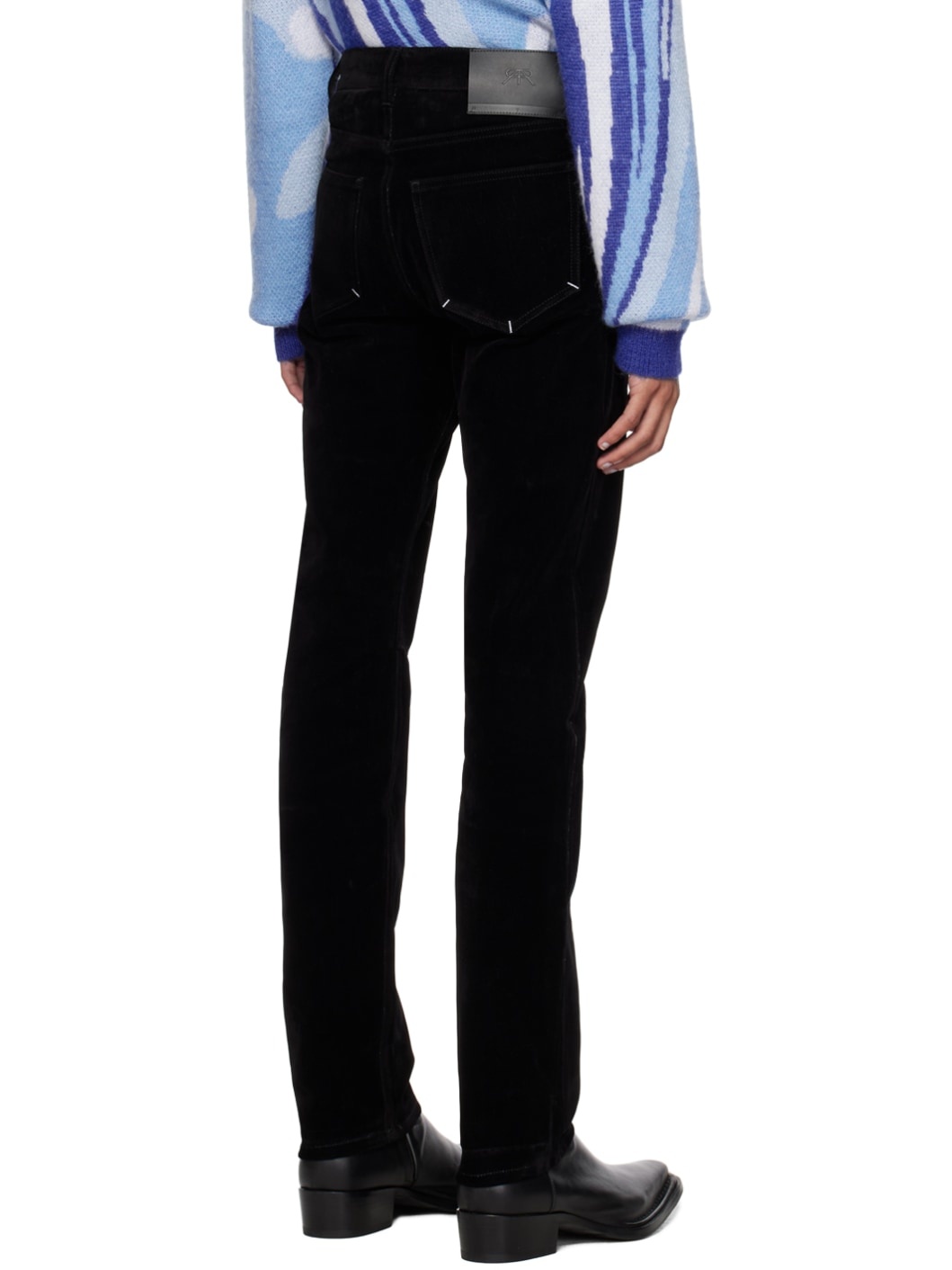 Black Flocked Jeans - 3