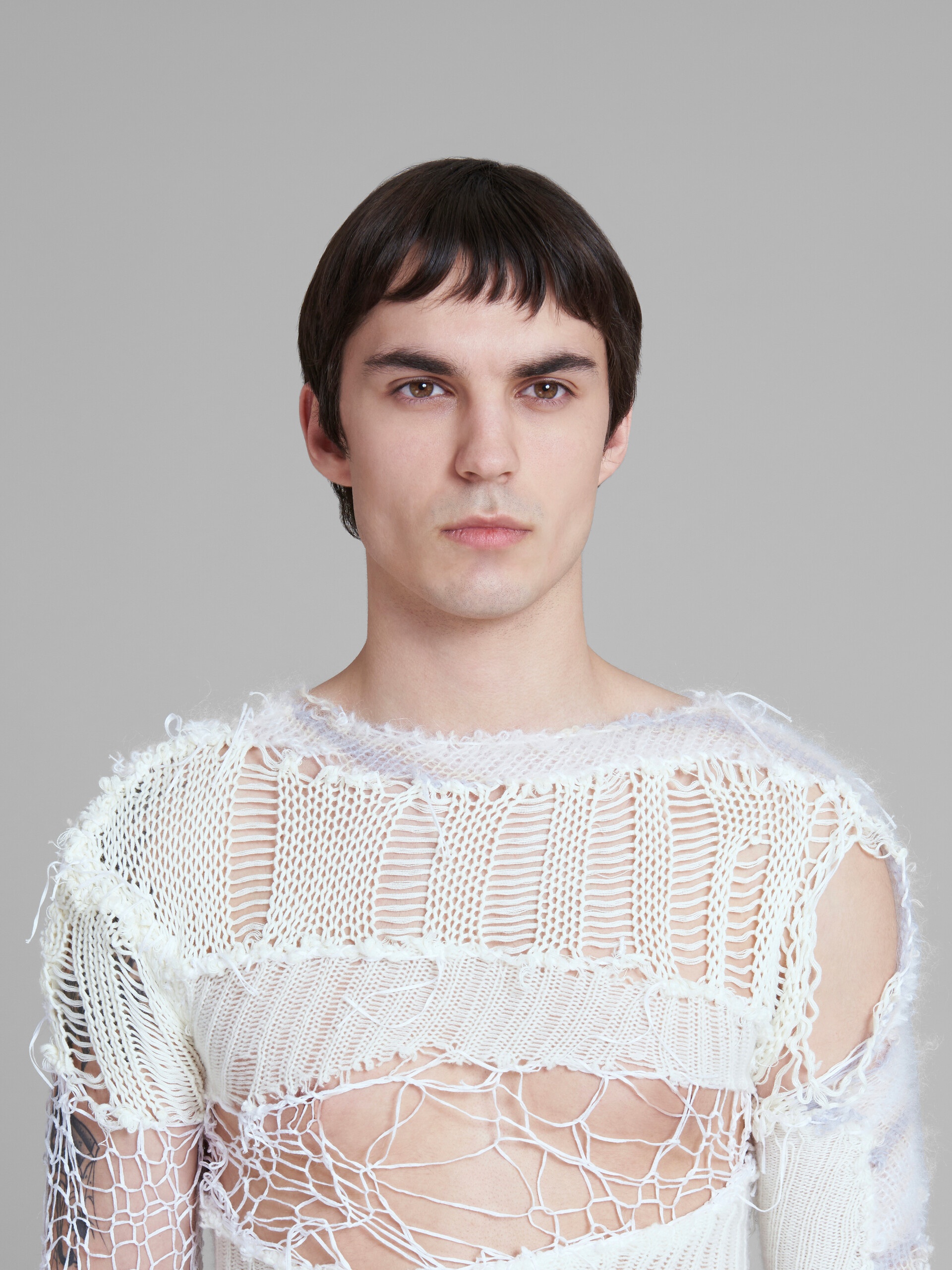 WHITE PATCHWORK JUMPER - 4