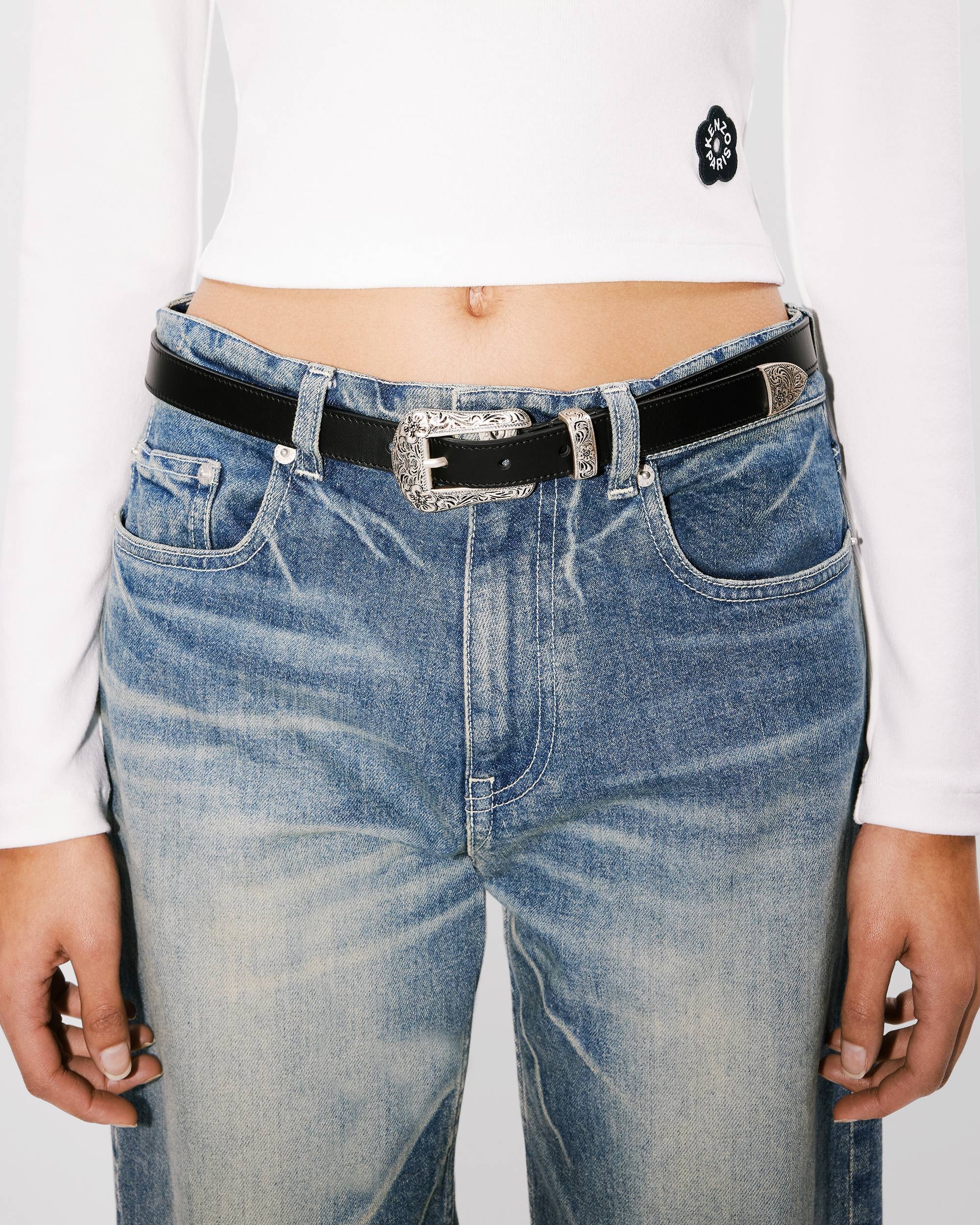 'KENZO Buckle' western leather belt - 4