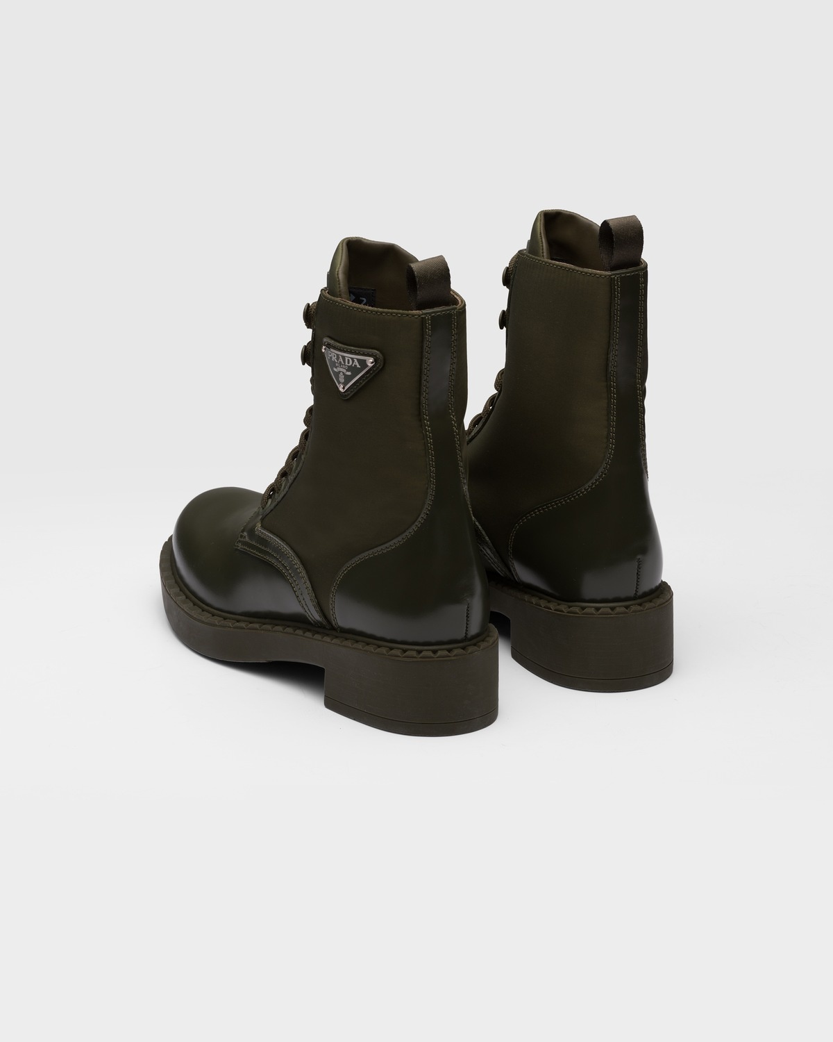 Brushed-leather and Re-Nylon boots - 5