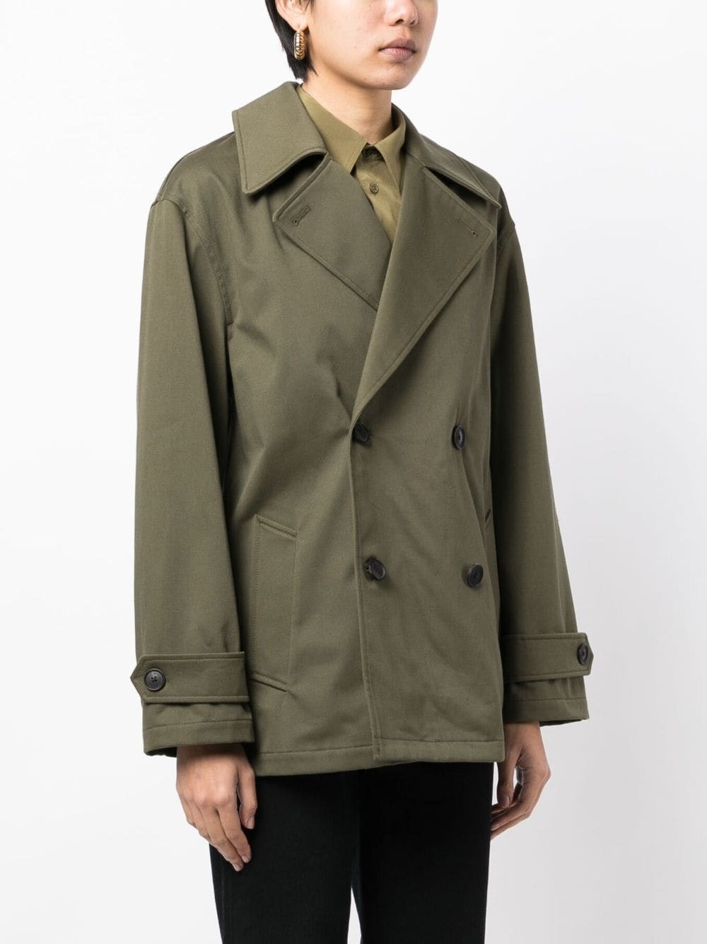 gabardine double-breasted raincoat - 3