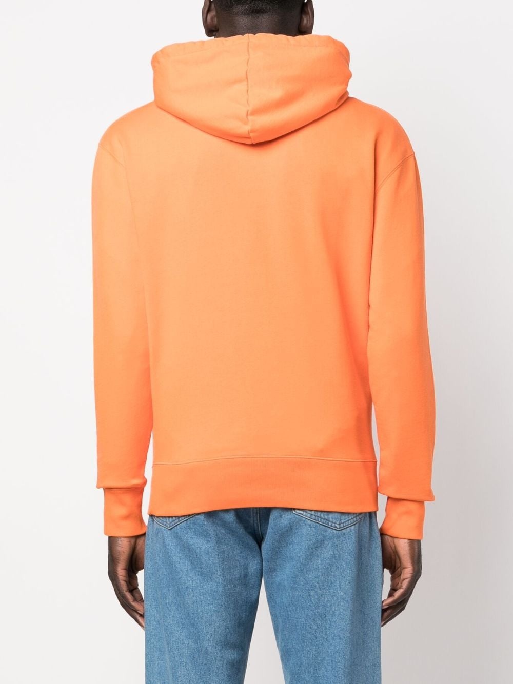 appliqué-logo cotton hoodie - 4