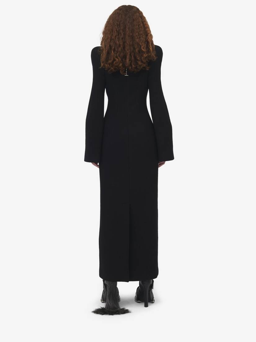 Moulded Shoulder Double-breasted Coat - 3