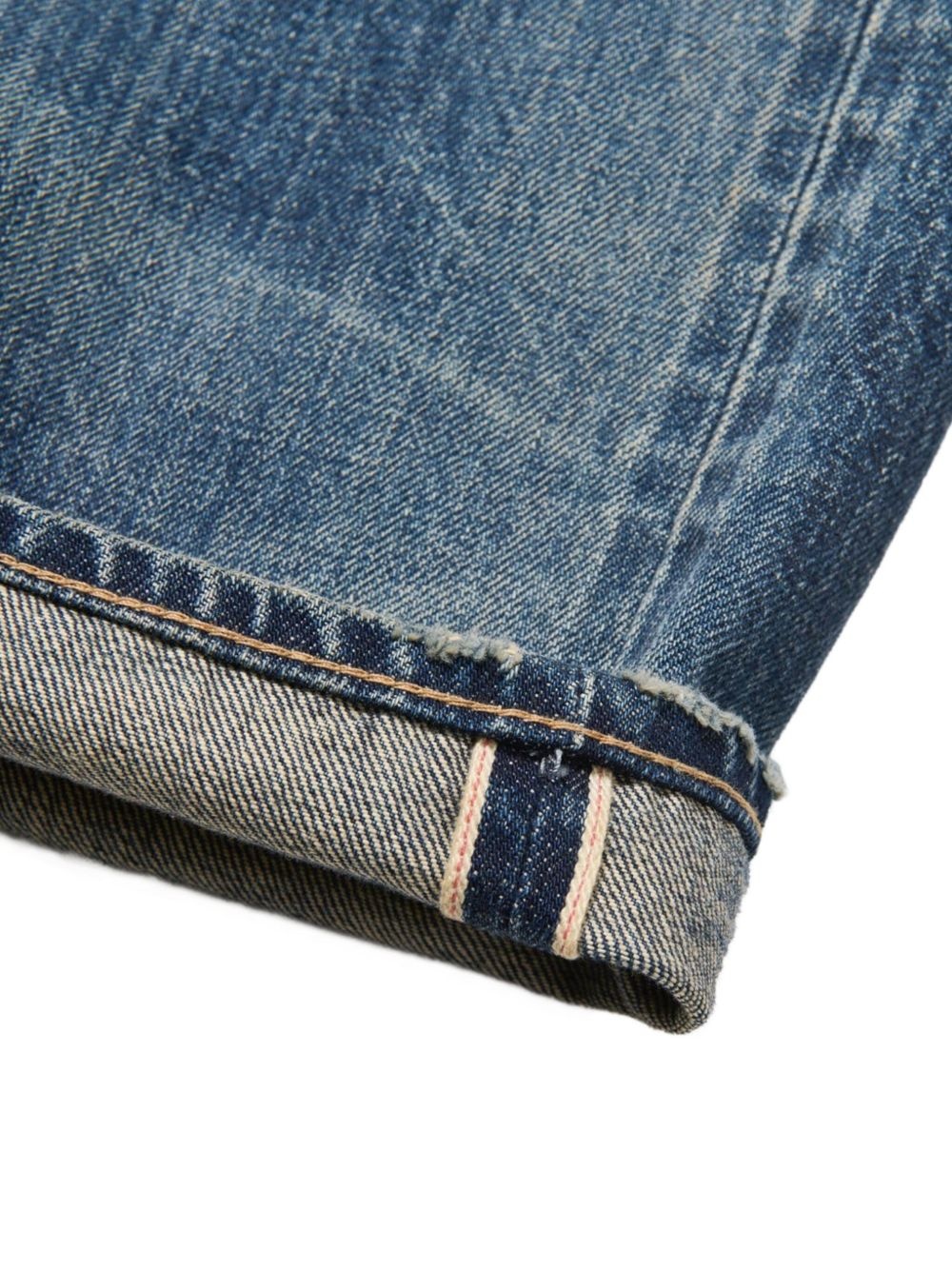 distressed light-wash jeans - 5
