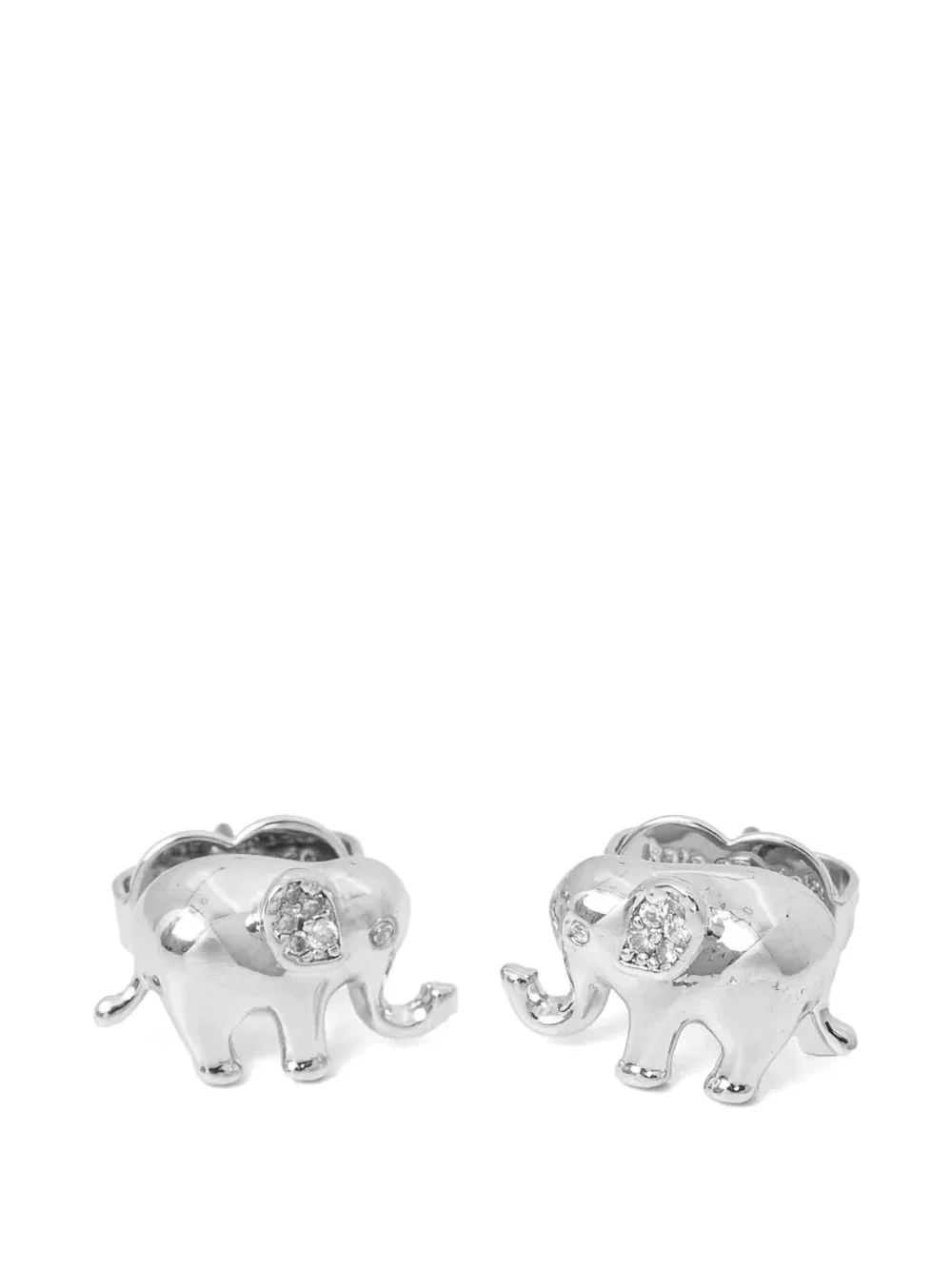 crystal-embellished elephant-shape earrings - 1