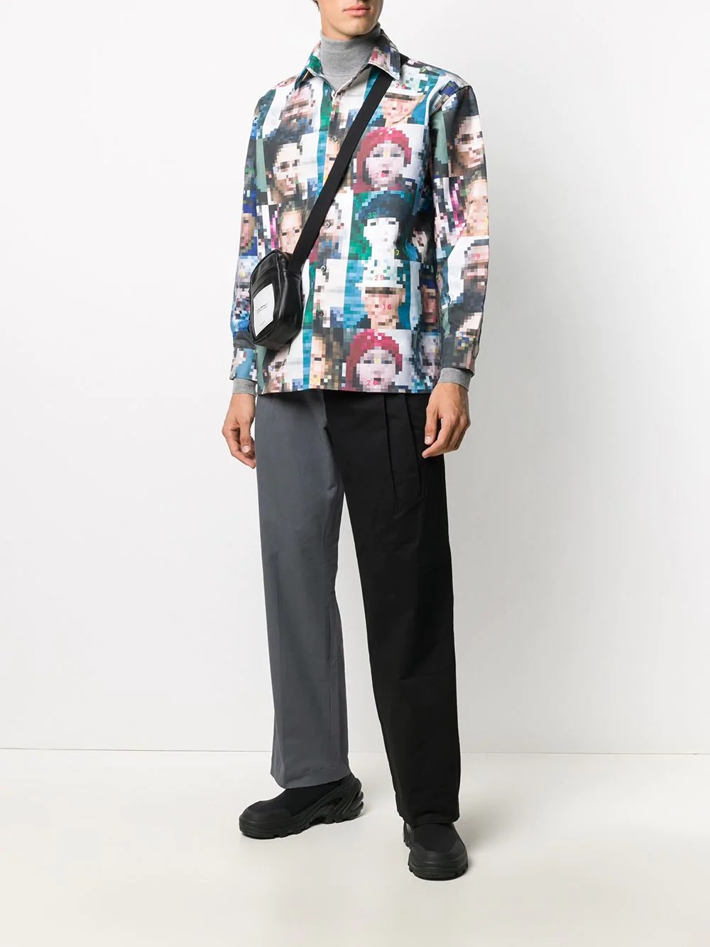 pixelated photo-print shirt - 2