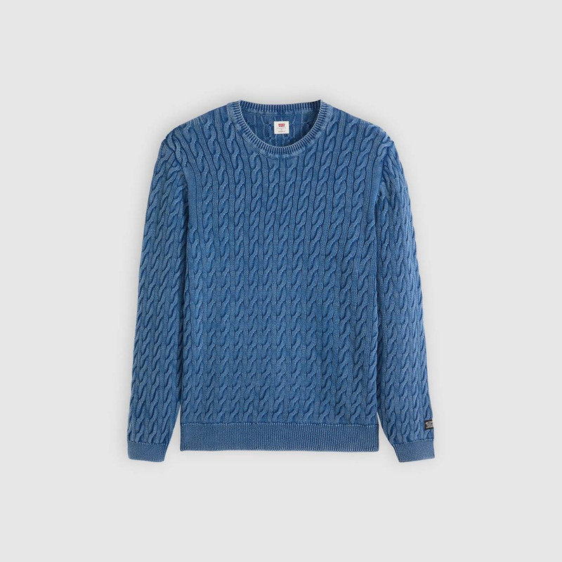 TRUE INDIGO DYE PRESIDIO CABLEKNIT SWEATER 1