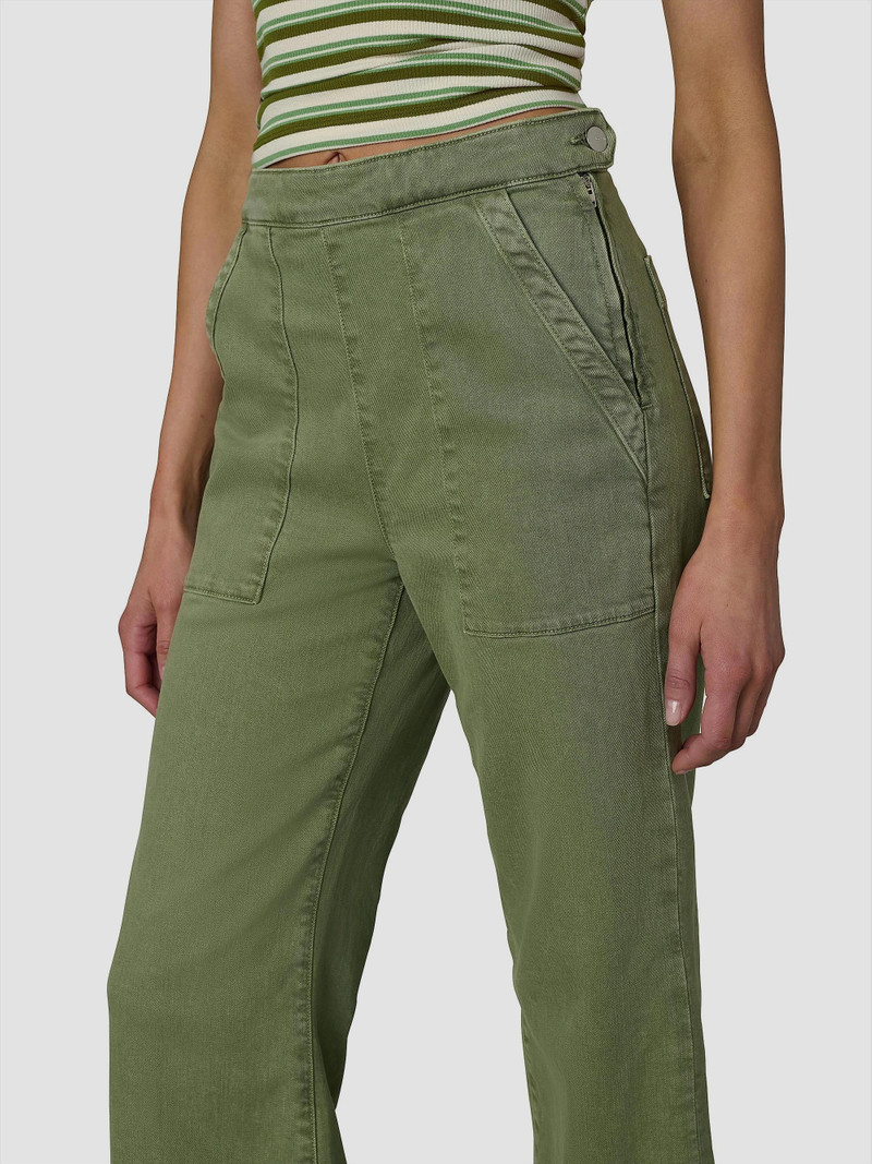 Women's The Side Zip Wide-Leg Ankle Pants - Pesto 6