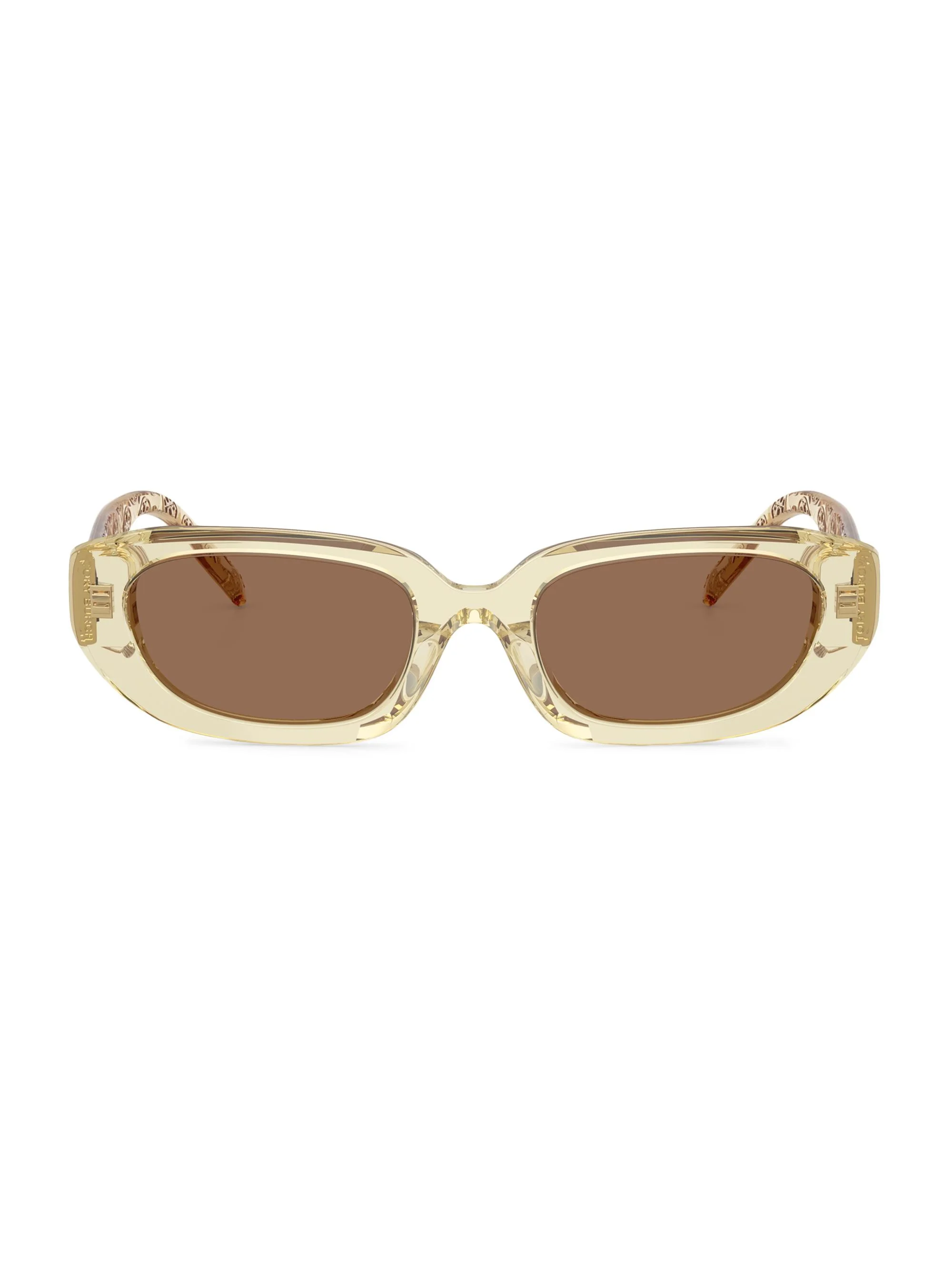 Women's 52MM Rectangular Sunglasses - Gold Brown - 1
