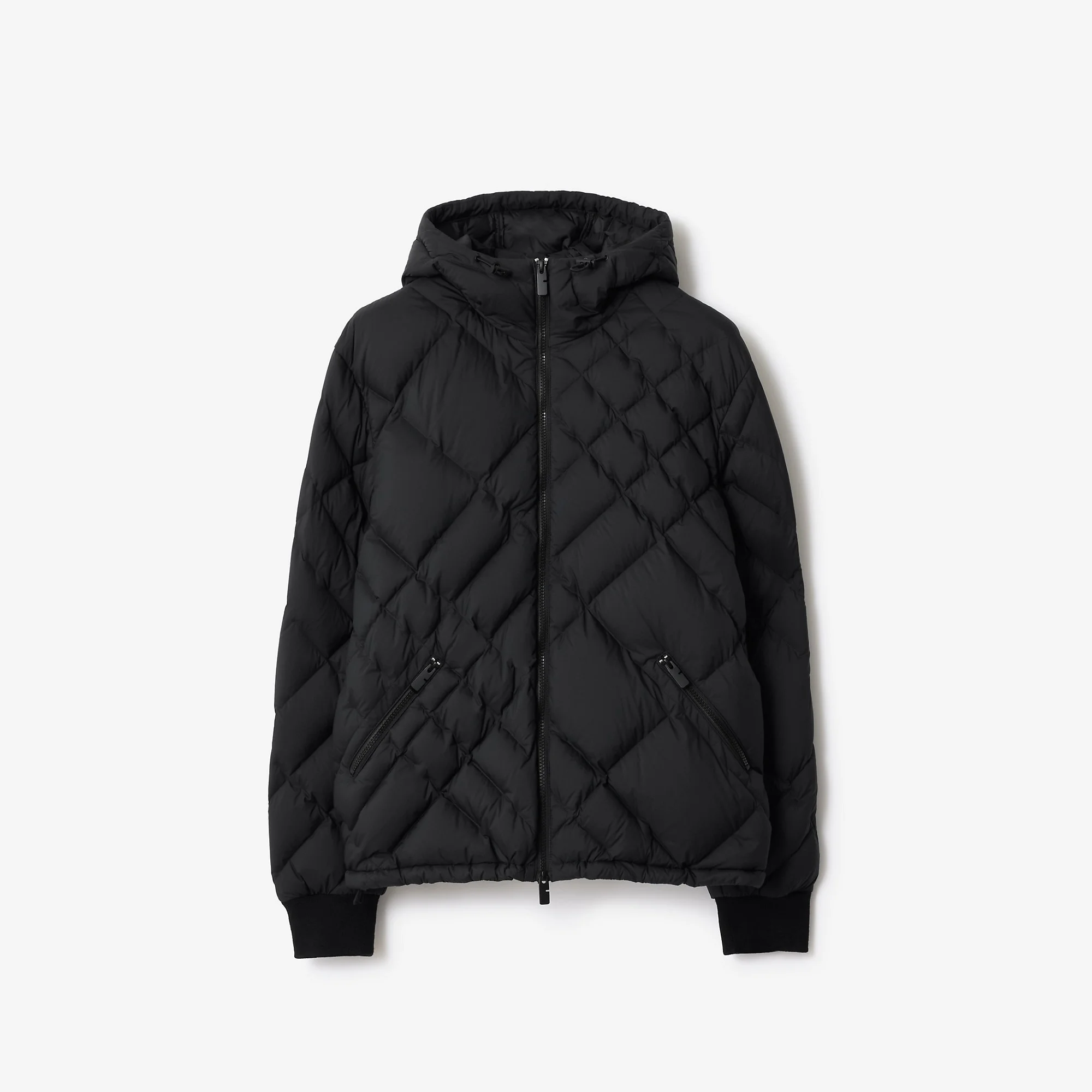 Check-stitch Nylon Doversgreen Puffer Jacket - 1
