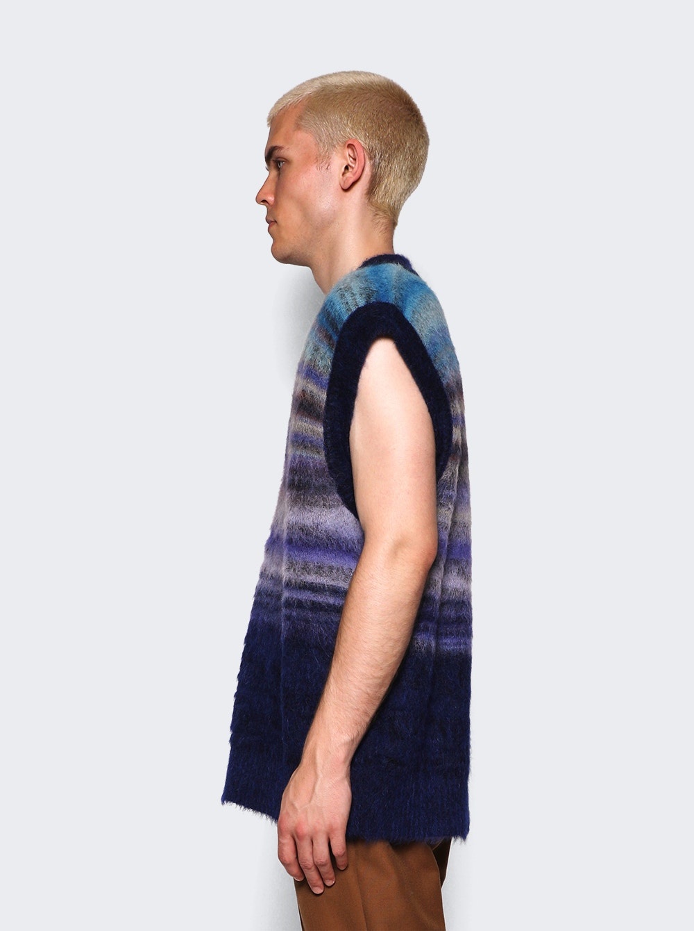 Space Dyed Mohair Vest Blue and Purple - 4