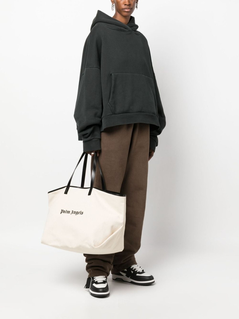 Palm Angels logo-print canvas tote bag outlook