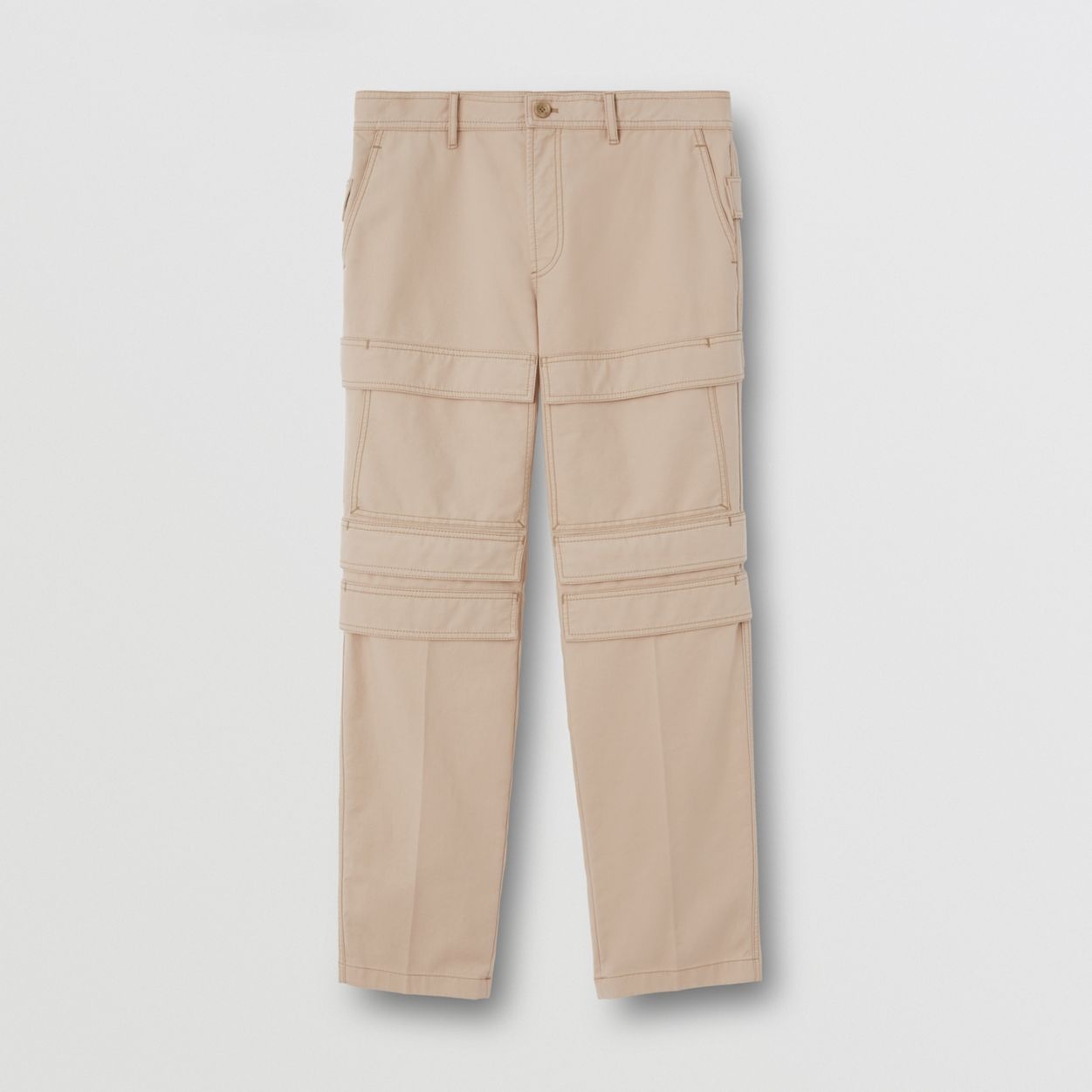 Panel Detail Cotton Cargo Trousers - 1