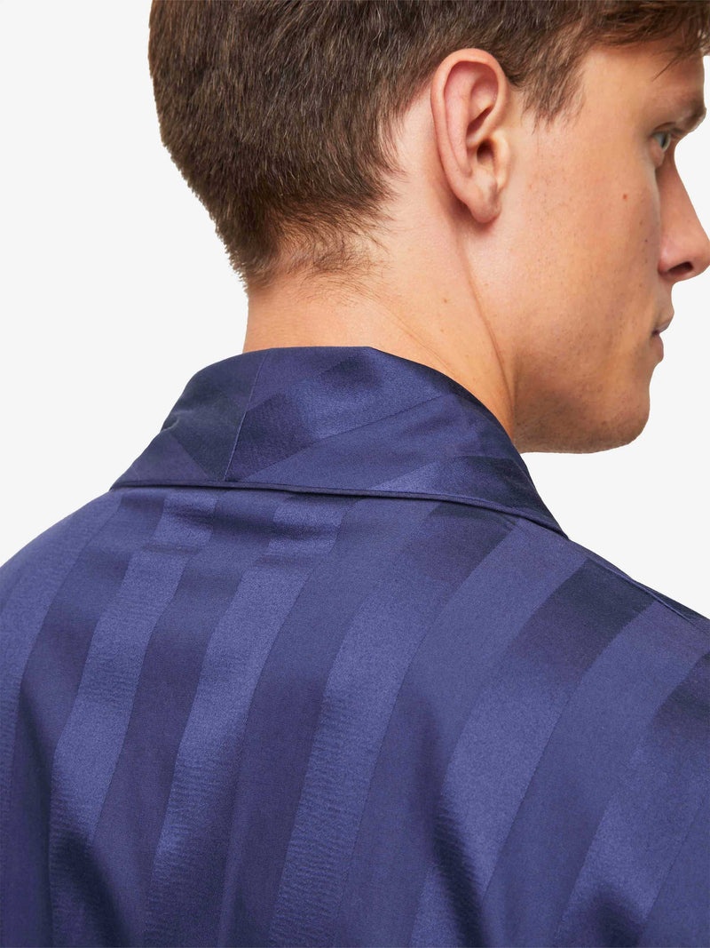 Men's Robe Lingfield Cotton Navy - 4