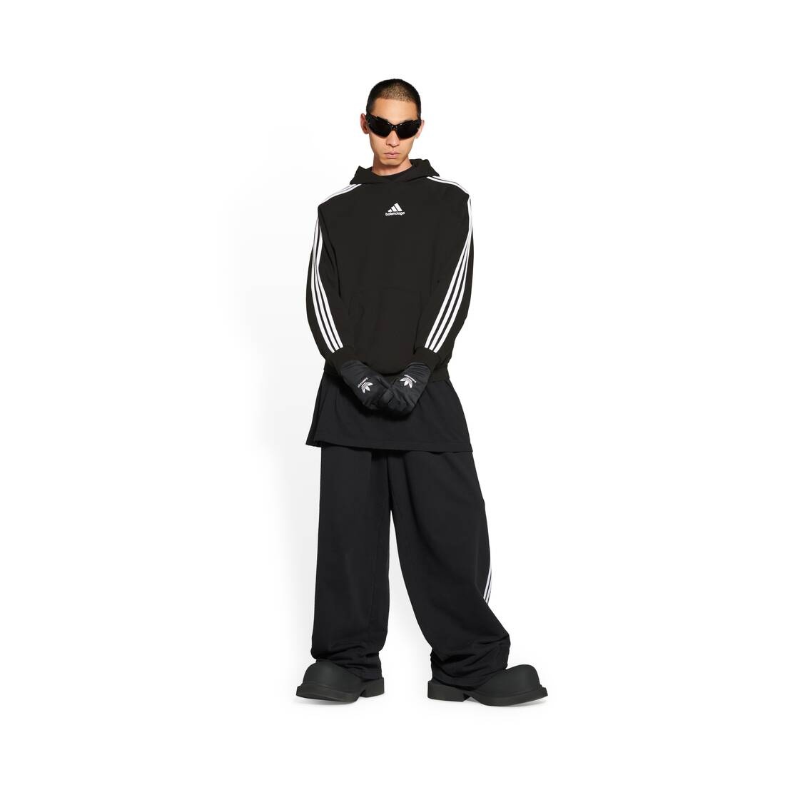 Women's Balenciaga / Adidas Hoodie Small Fit in Black - 2