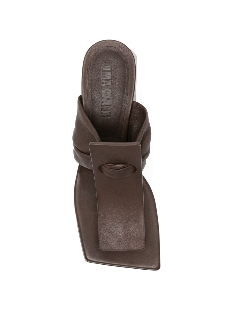 ruched square-toe sandals 4