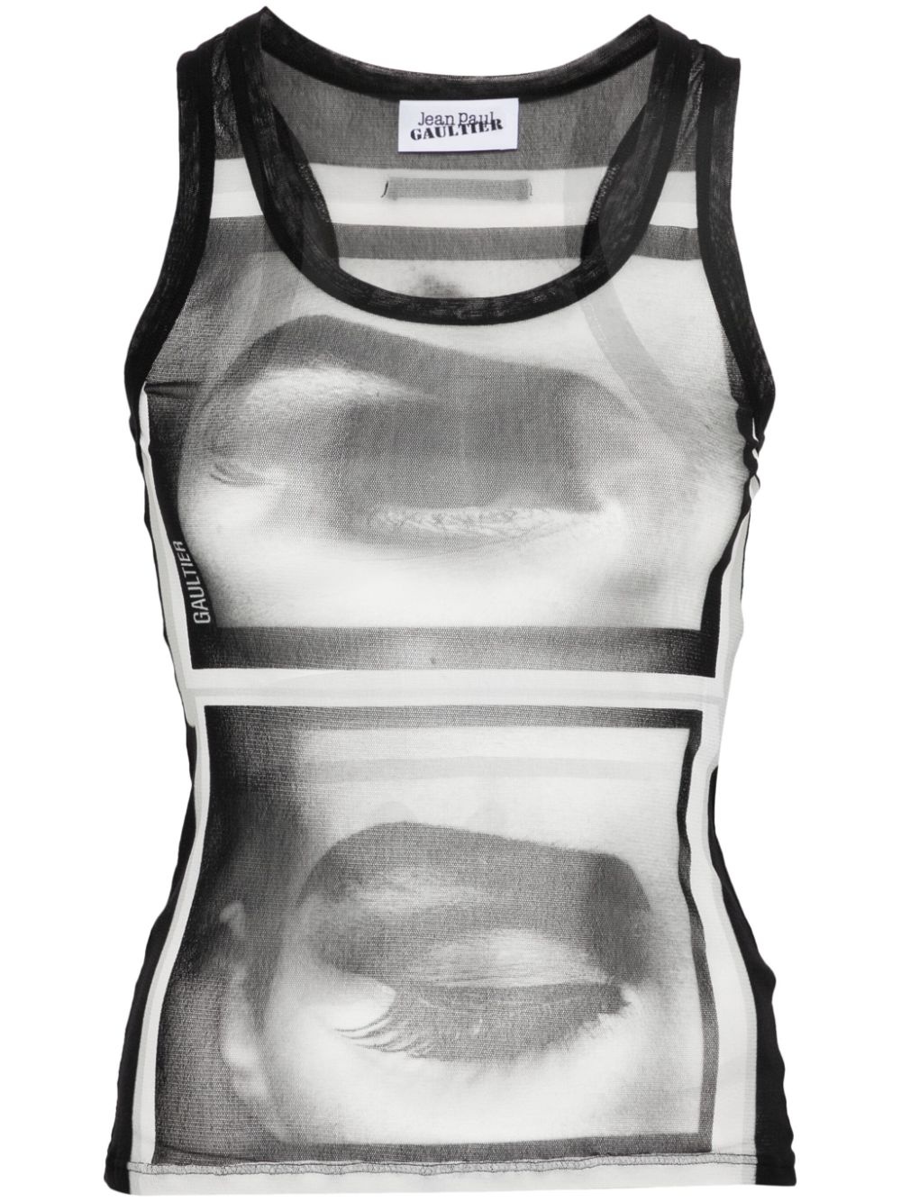 face-print mesh top - 1