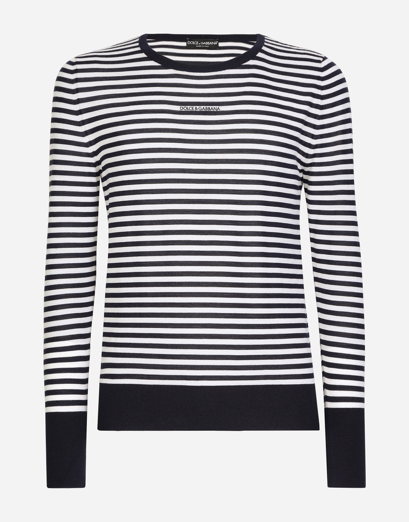 Boat-neck sweater in virgin wool 1