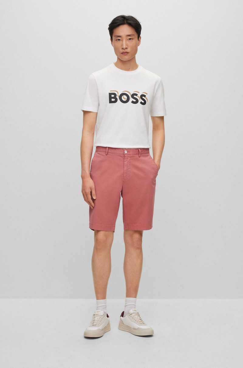 BOSS SLIM-FIT SHORTS IN STRETCH-COTTON GABARDINE outlook