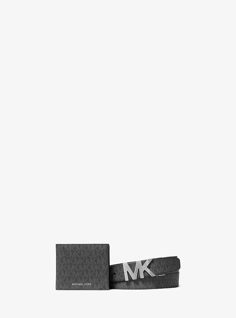 Signature Logo Wallet and Reversible Belt Gift Set - 1