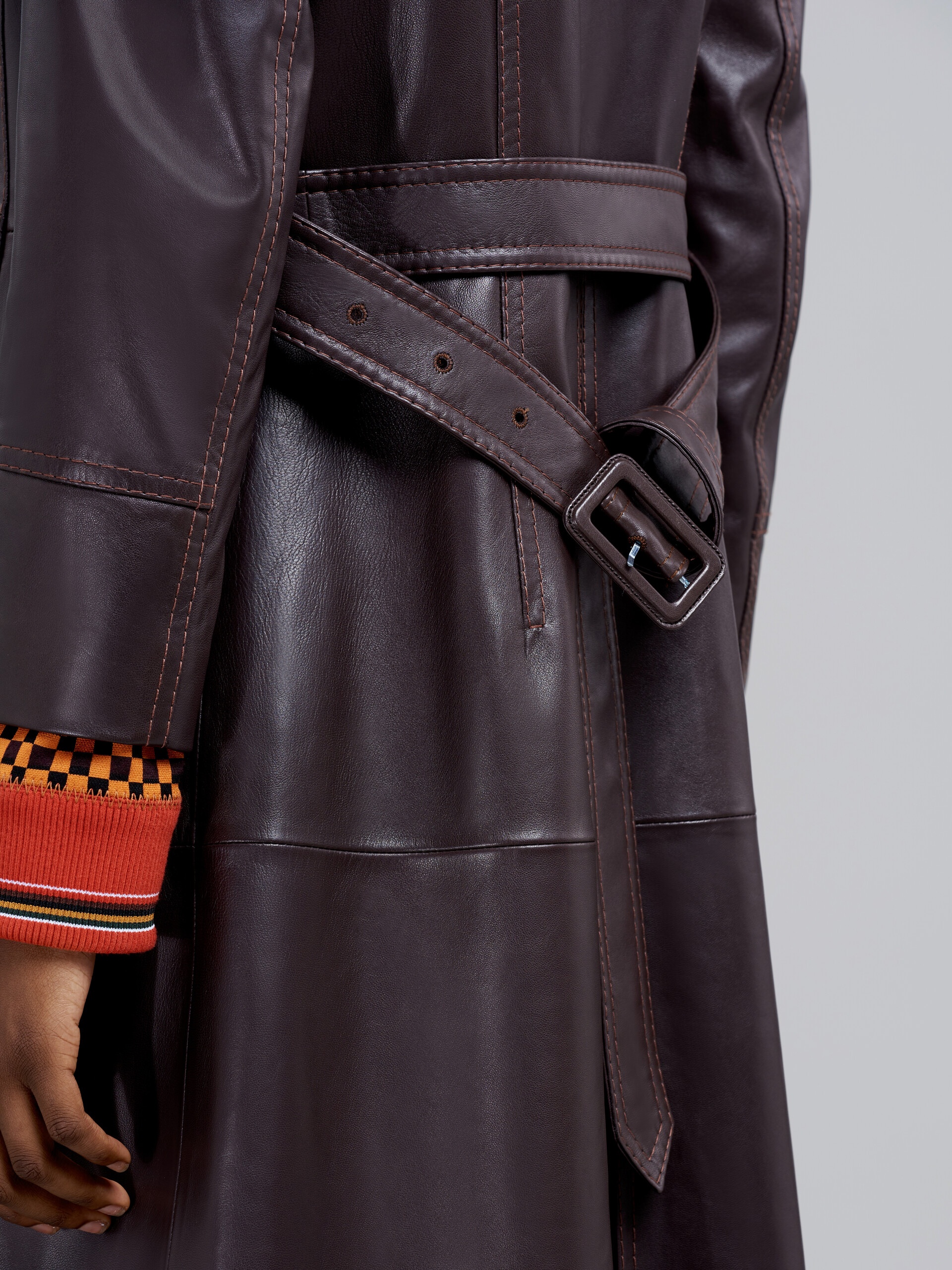 NATURAL NAPPA LEATHER COAT - 5