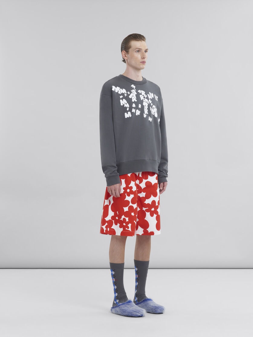 GREY JERSEY SWEATSHIRT WITH MARNI CAOS LOGO - 5