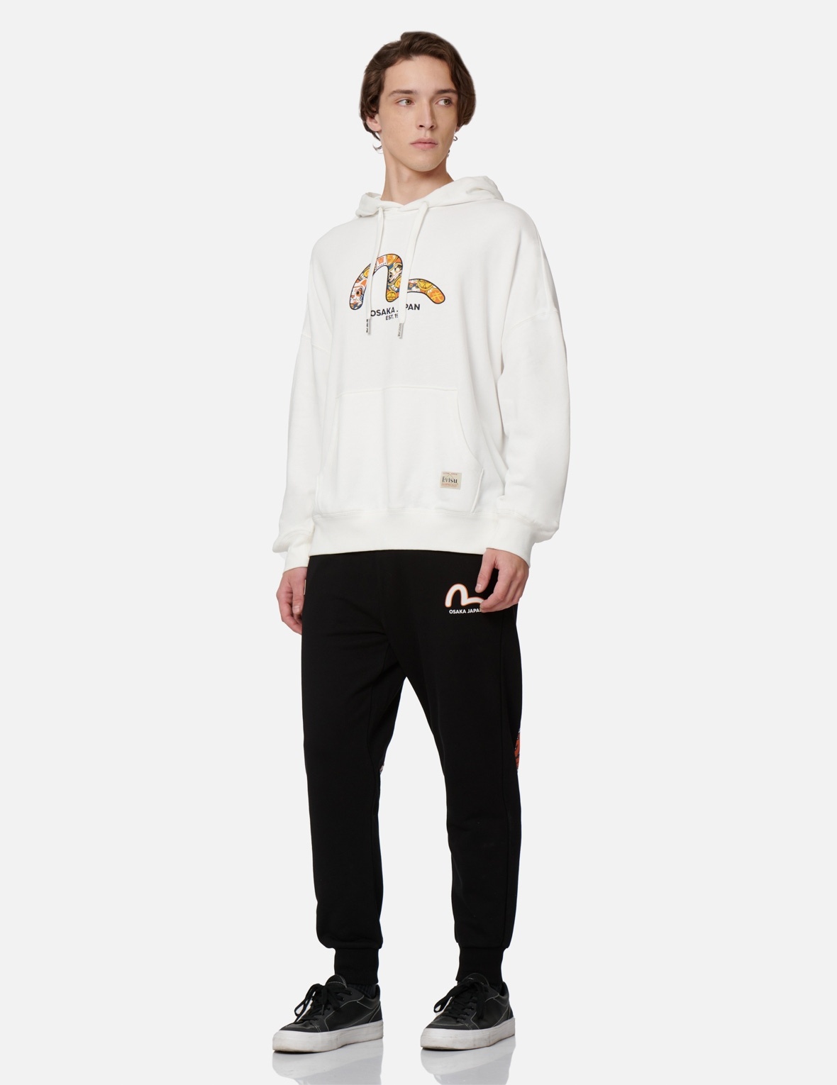 EVISU SQUAD DAICOCK PRINT WITH FORTUNE CAT EMBROIDERY SWEATPANTS - 4